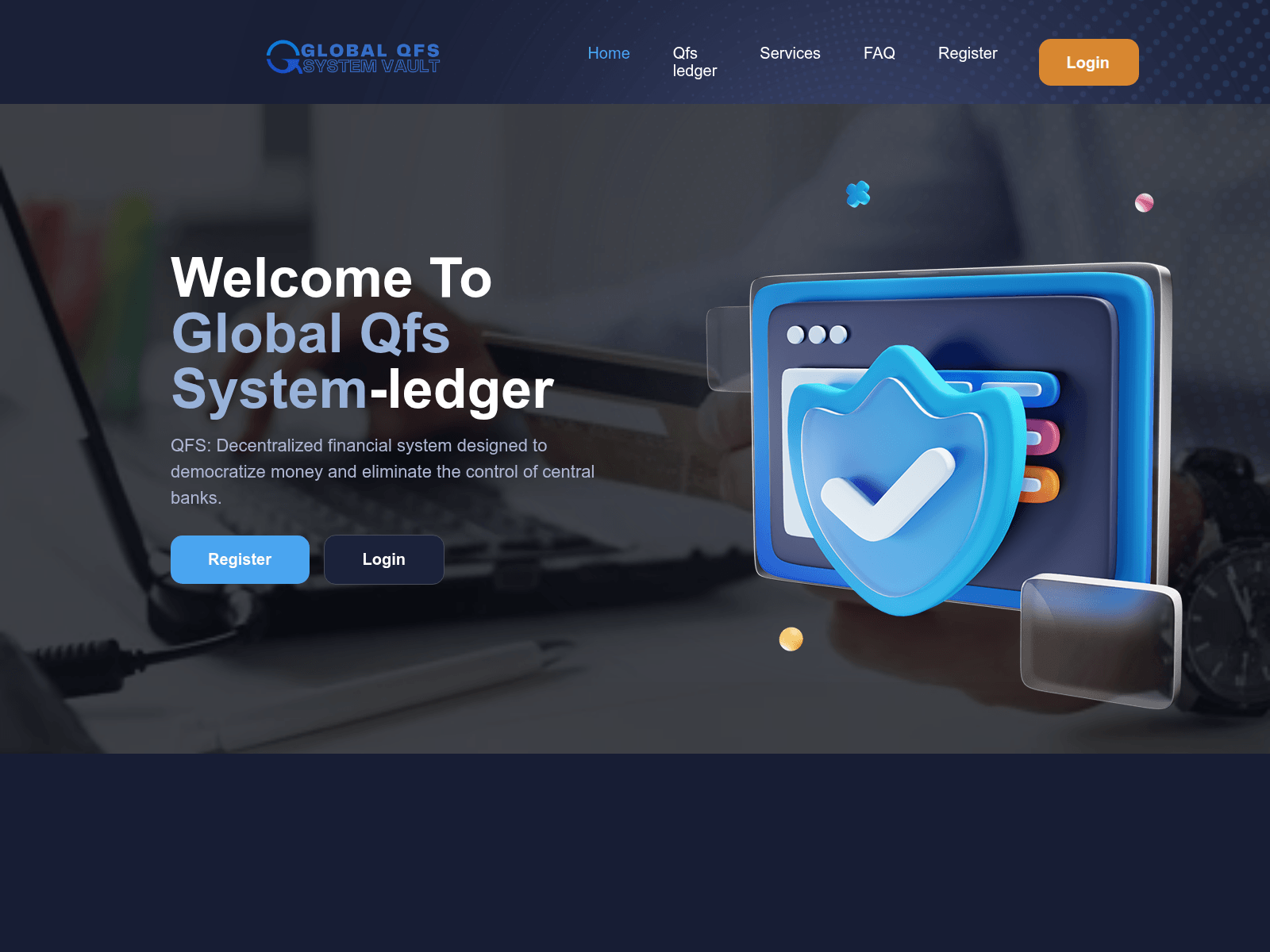 Screenshot of globalqfssystemvault.com
