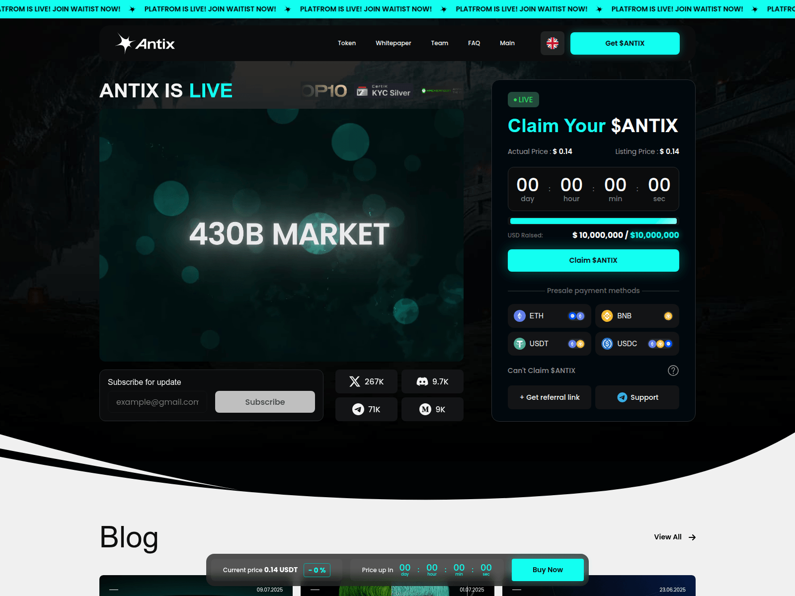 Screenshot of claim-antix.io