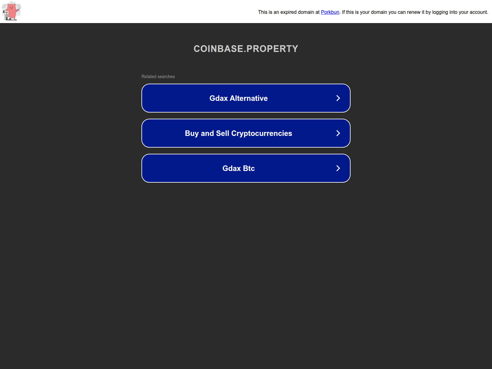 Screenshot of wallet.coinbase.property