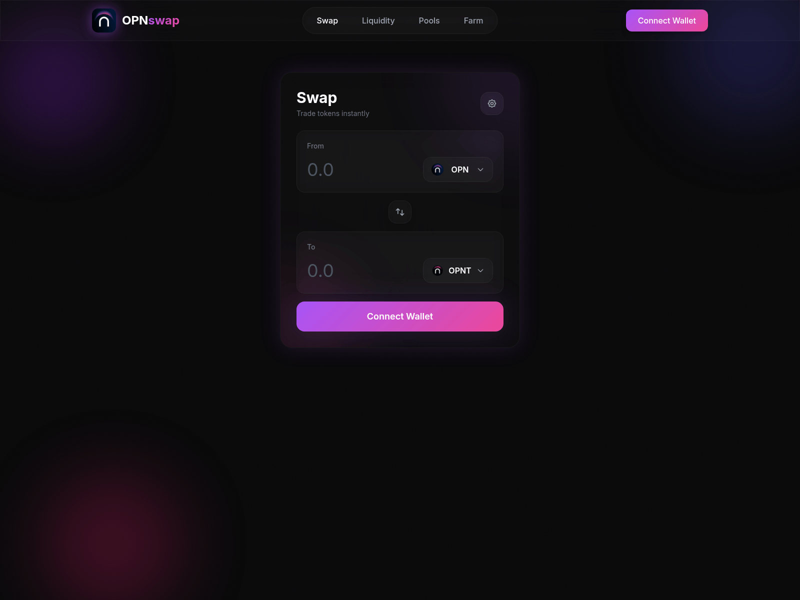 Screenshot of swap.iopn.tech