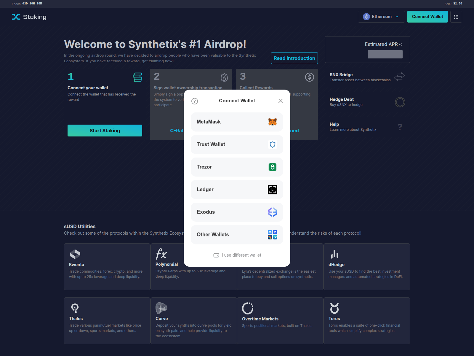 Screenshot of synthetix-claim.com
