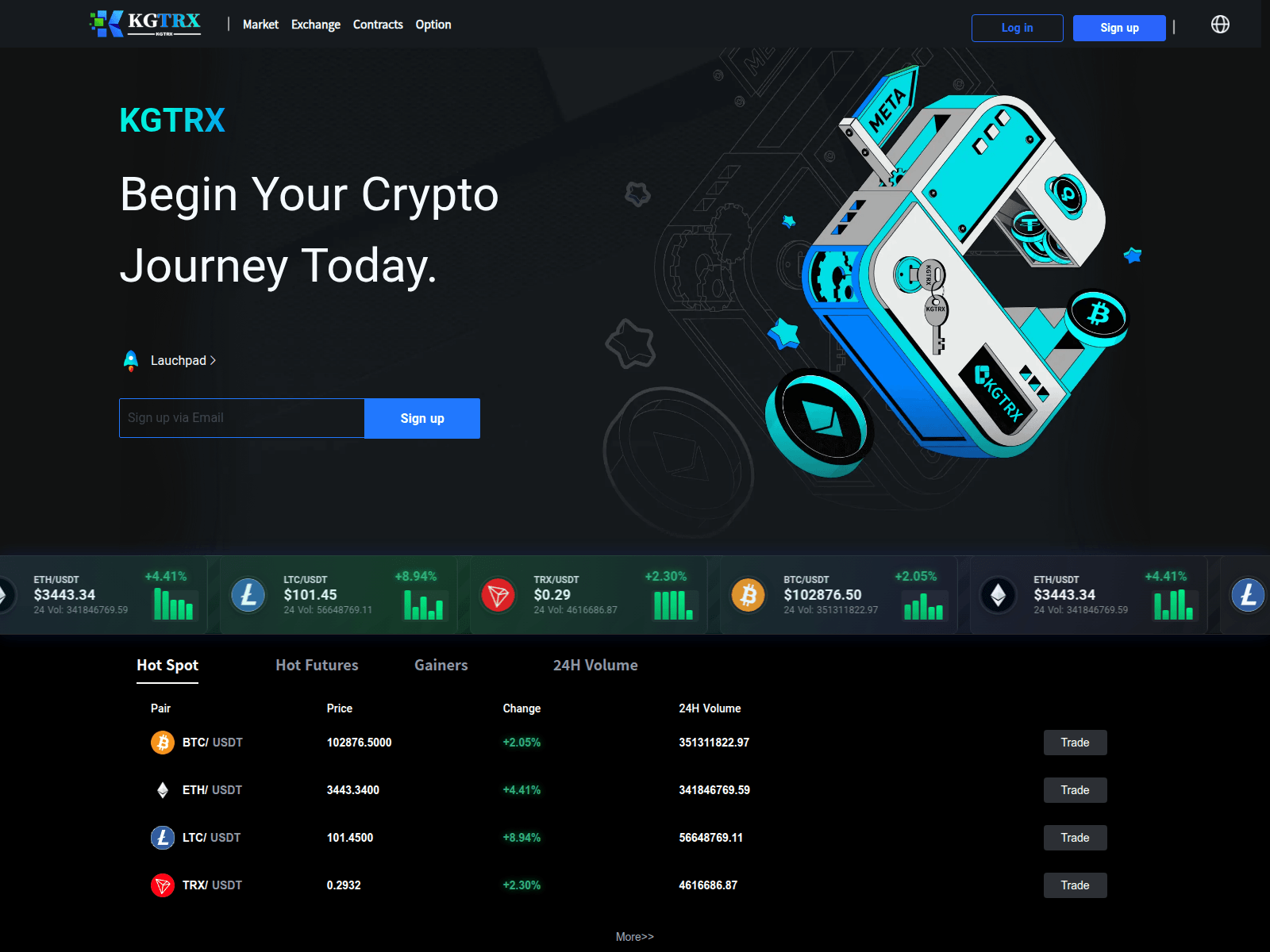 Screenshot of kgtrx.com