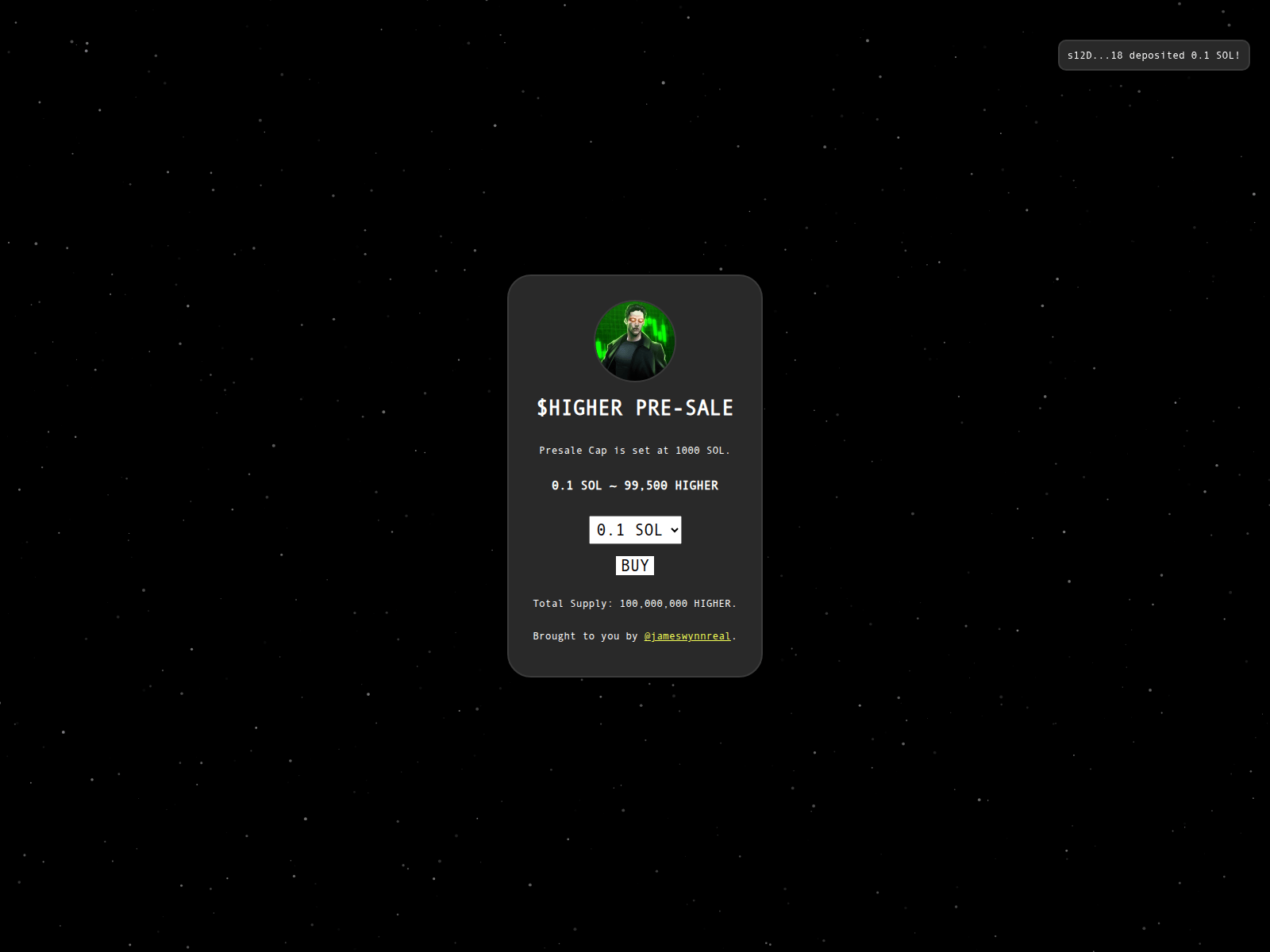 Screenshot of jameswynns-higher.xyz