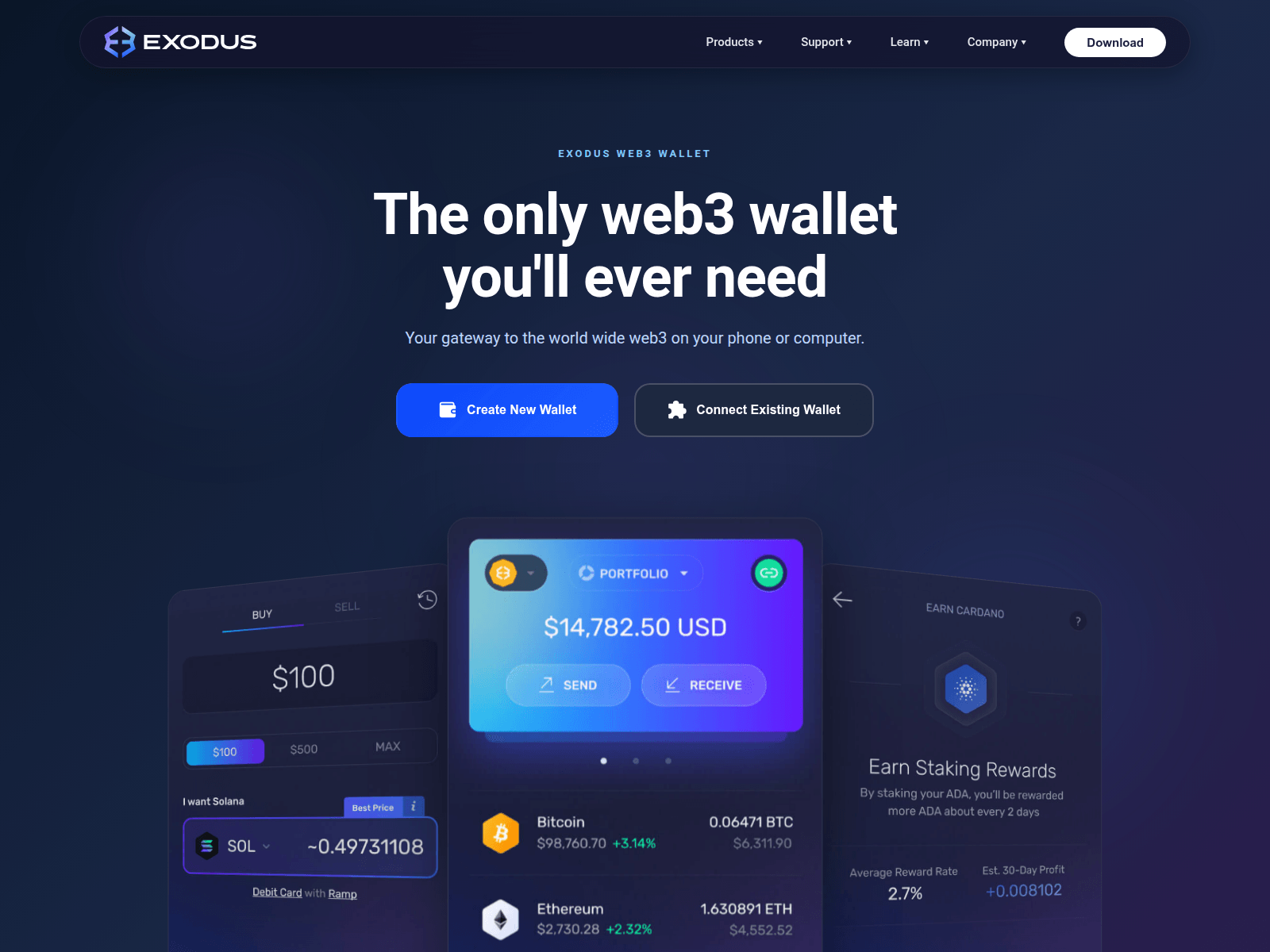 Screenshot of exodus.cm