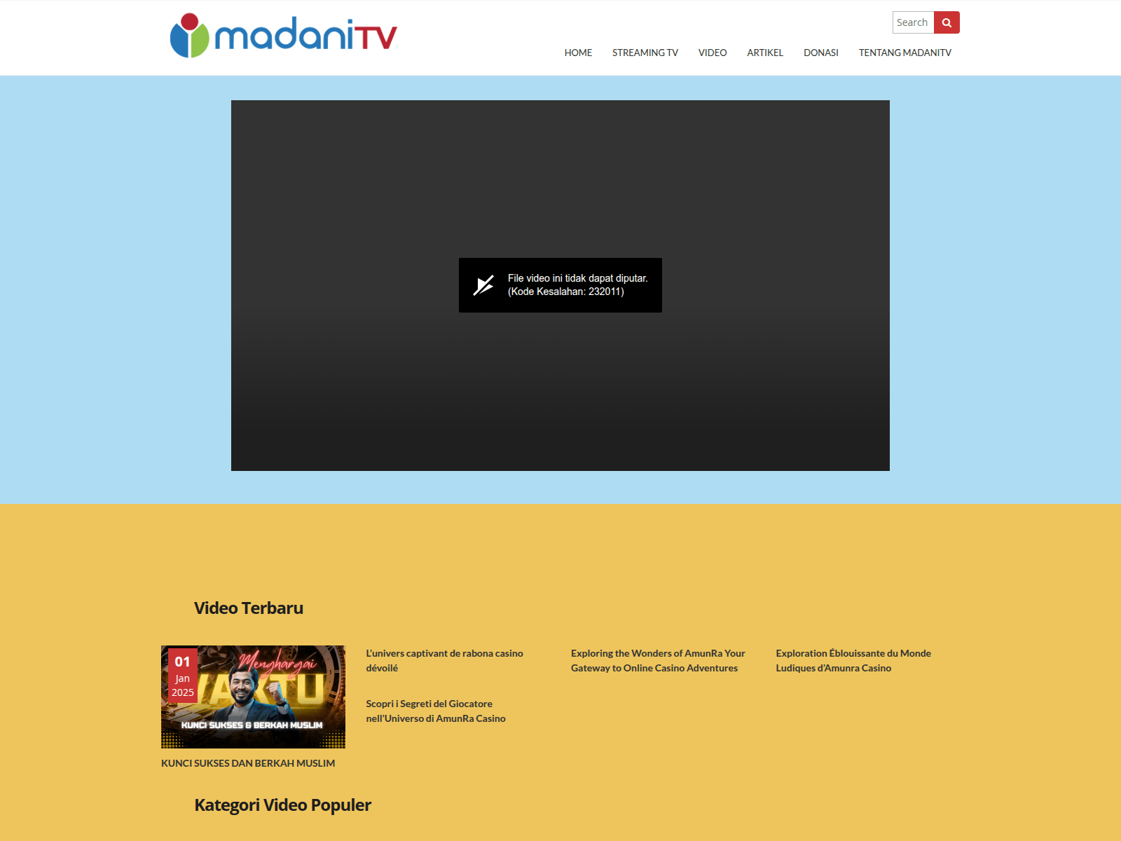 Screenshot of madanitv.net