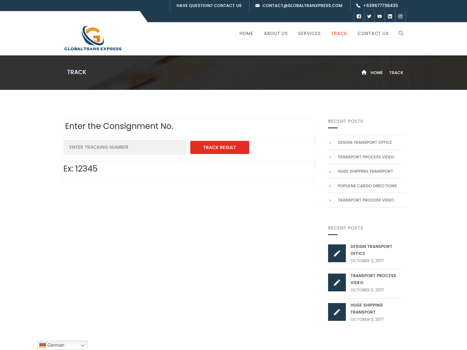Forensic screenshot of globaltranxpress.com