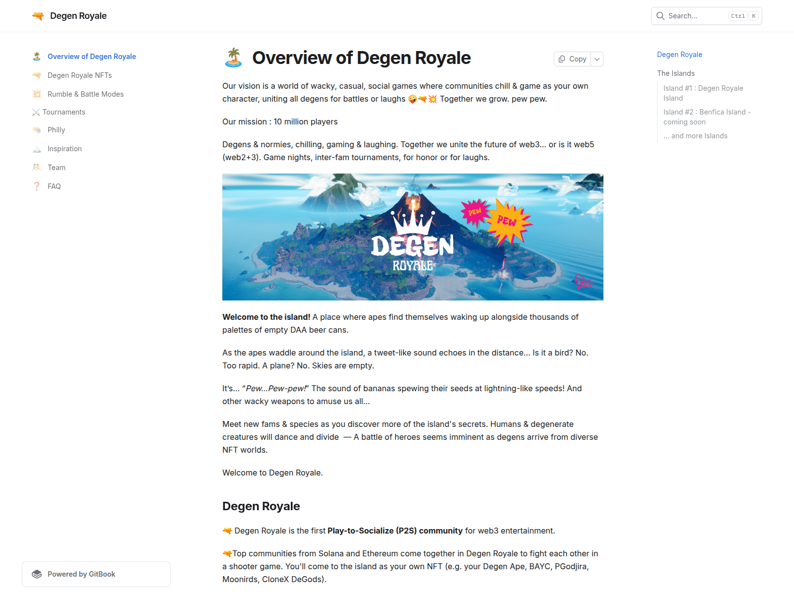 Screenshot of degen-royale.gitbook.io