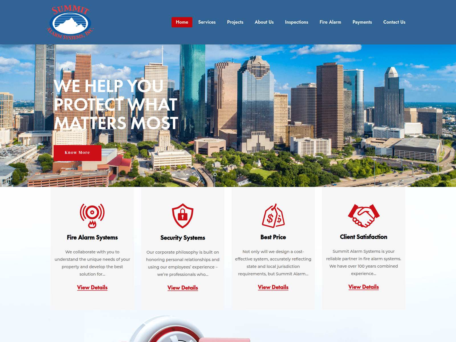 Screenshot of summitalarm.com