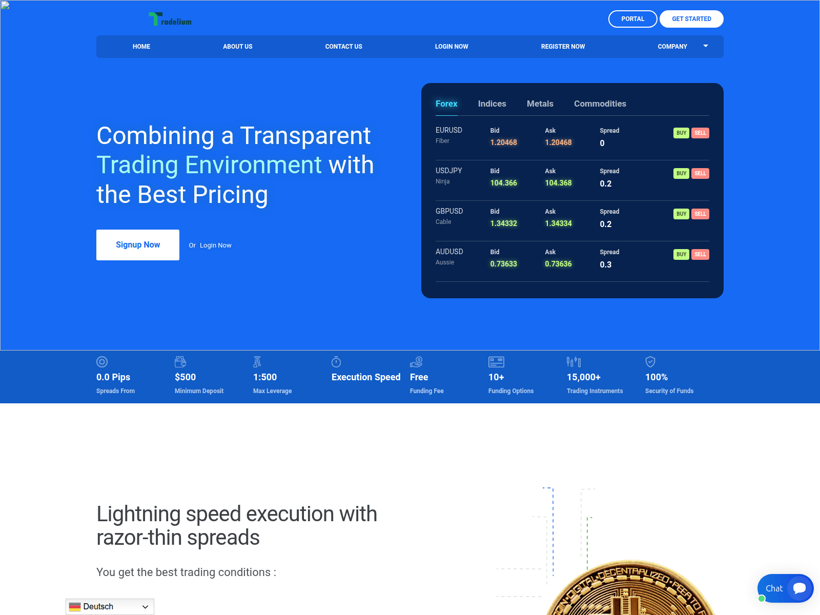 Screenshot of tradelium.com