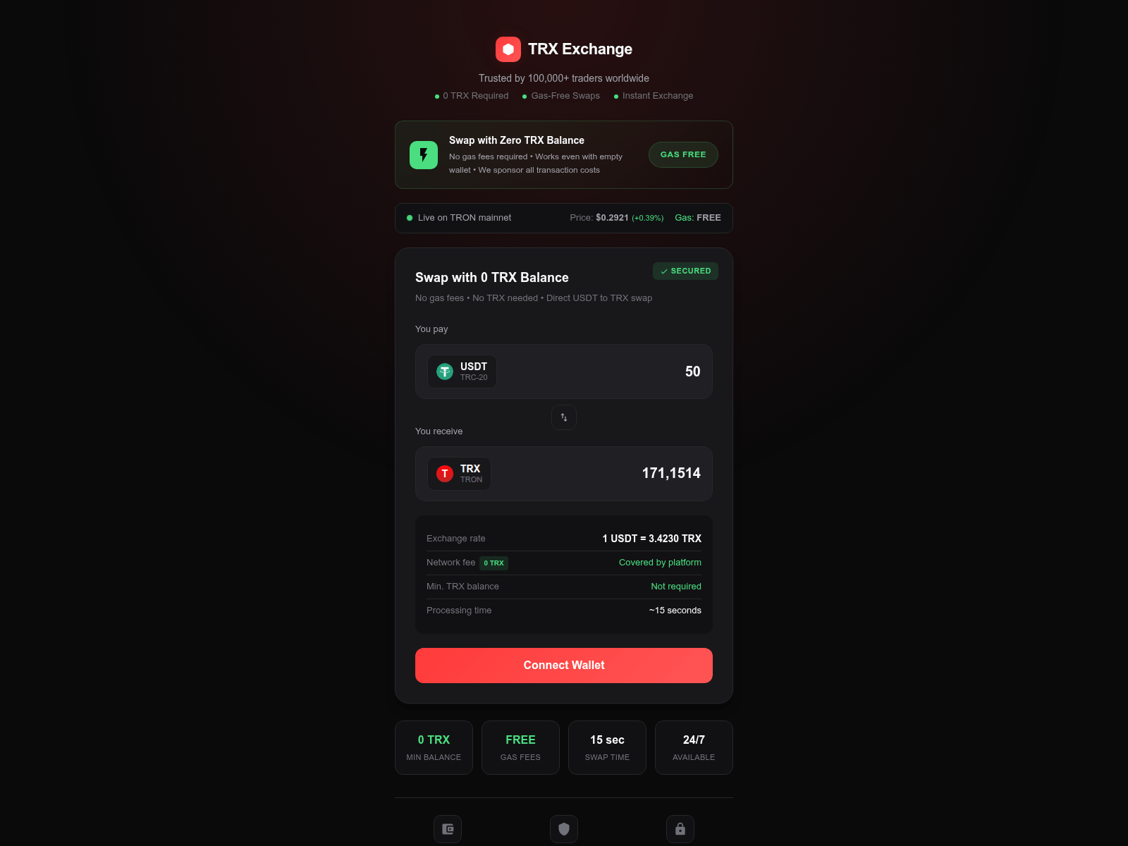 Screenshot of trx-exchange.org