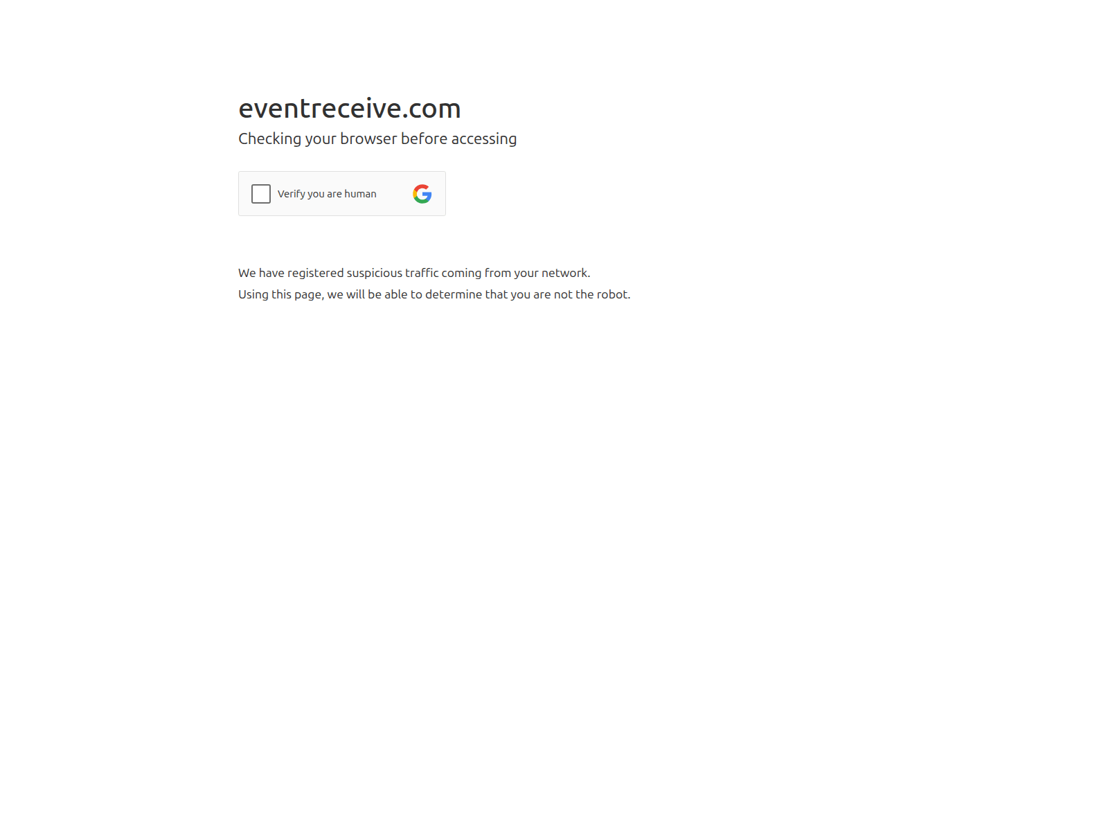 Screenshot of eventreceive.com