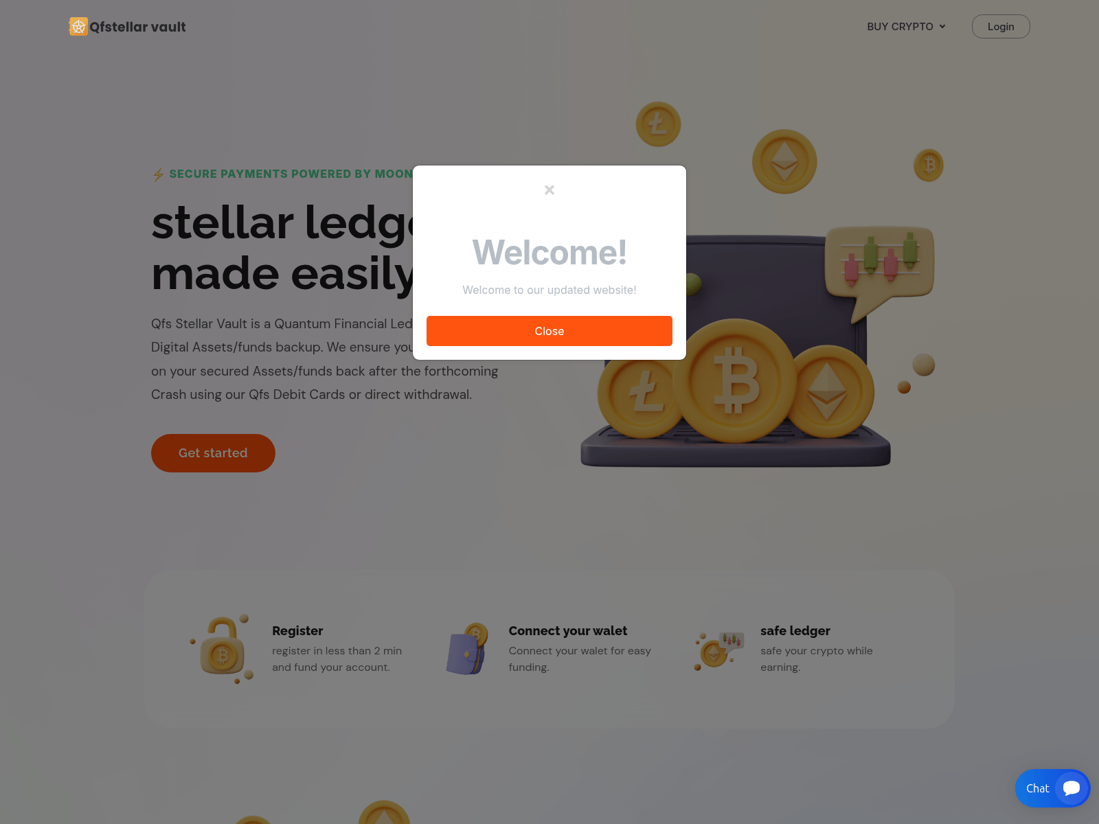 Screenshot of qfstellarvault.io