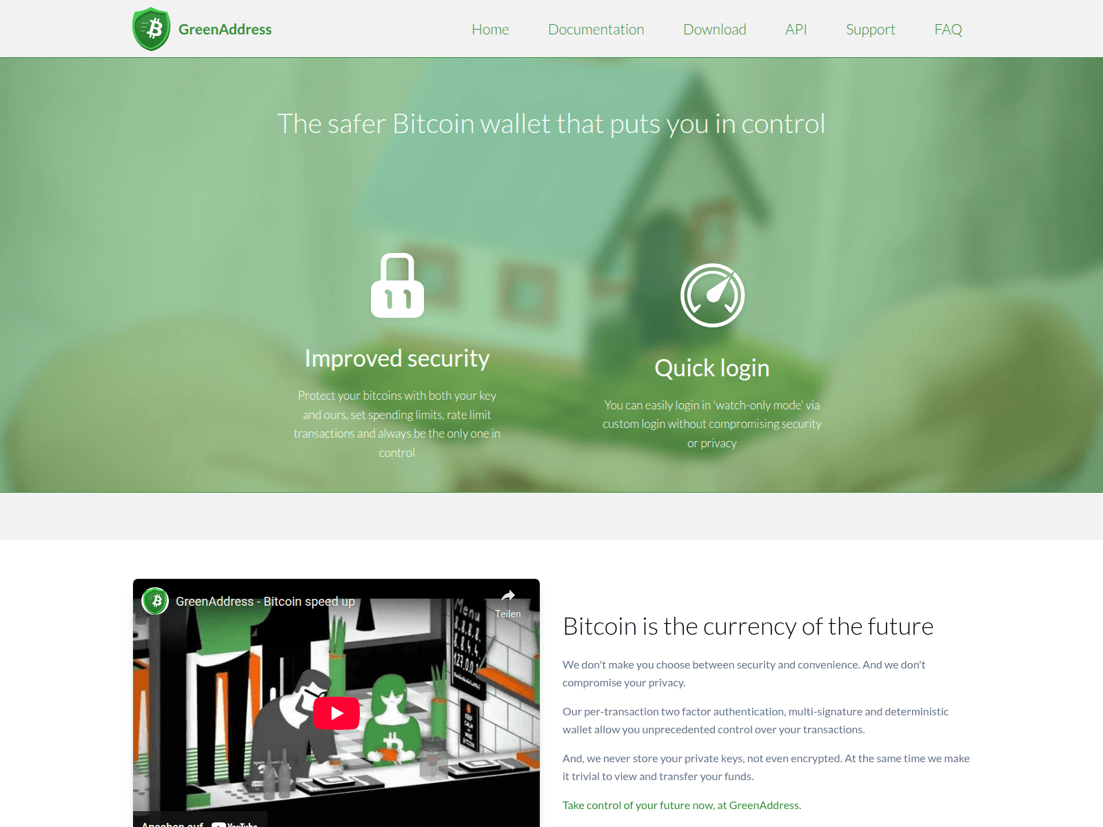 Screenshot of greenaddress.info