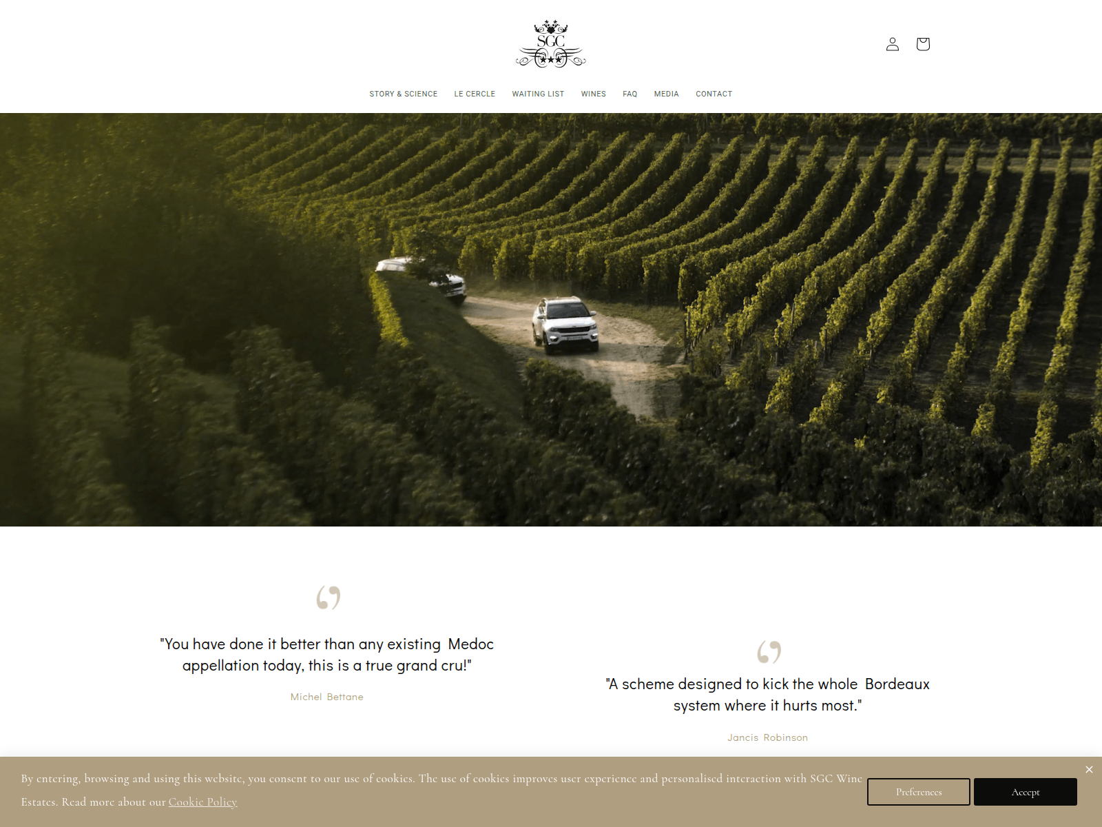 Screenshot of allocations-sgcwines.com