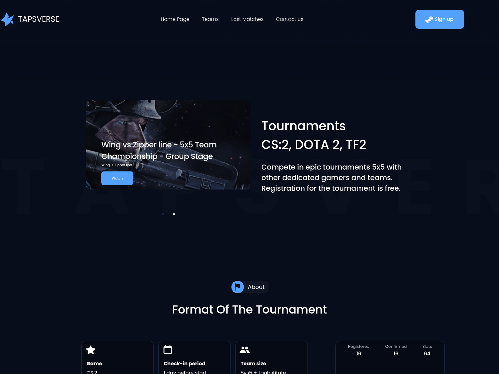 Screenshot of tapsverse.com