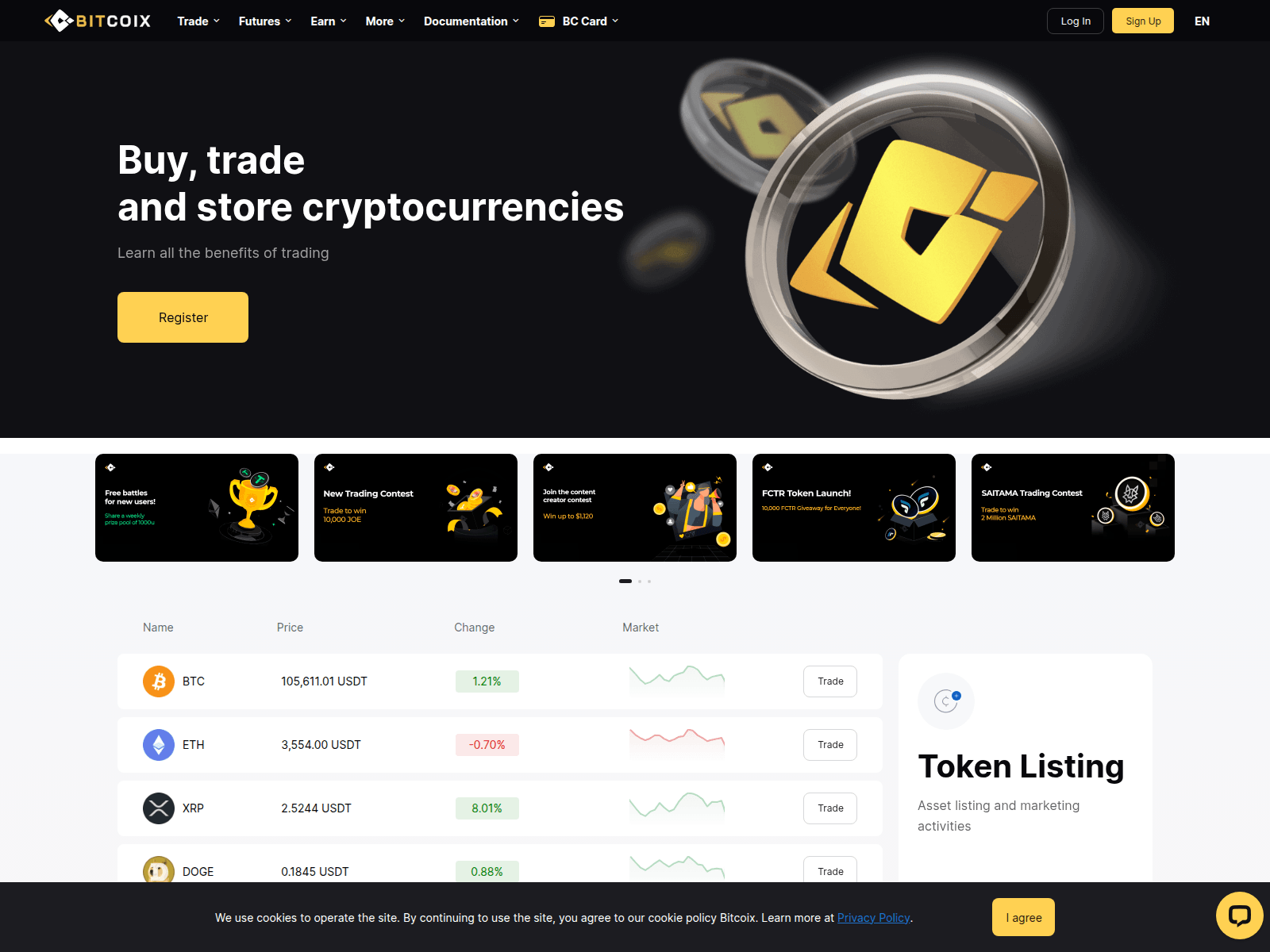 Screenshot of bitcoix.com