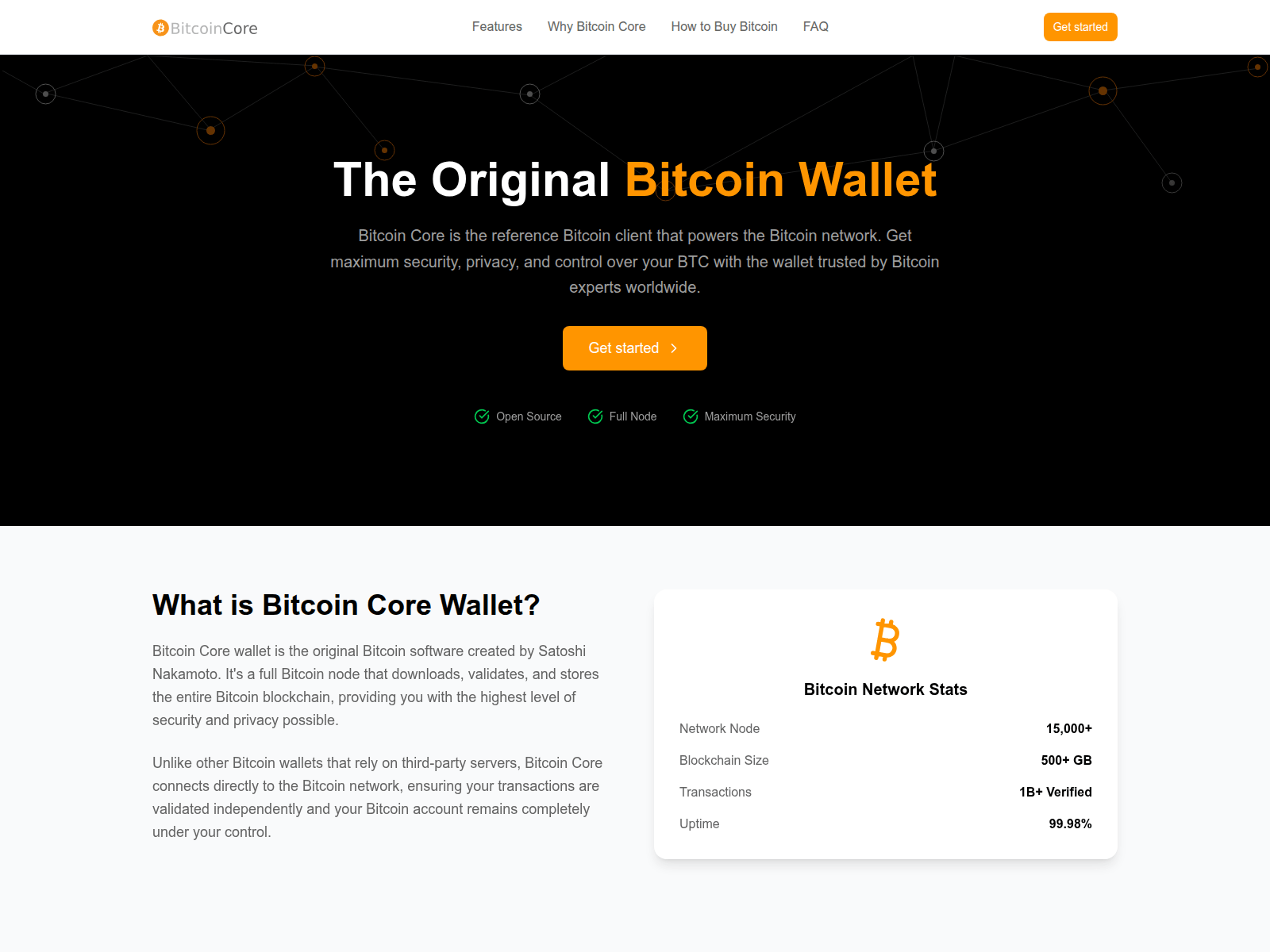 Screenshot of bitcoincore-wallet.org