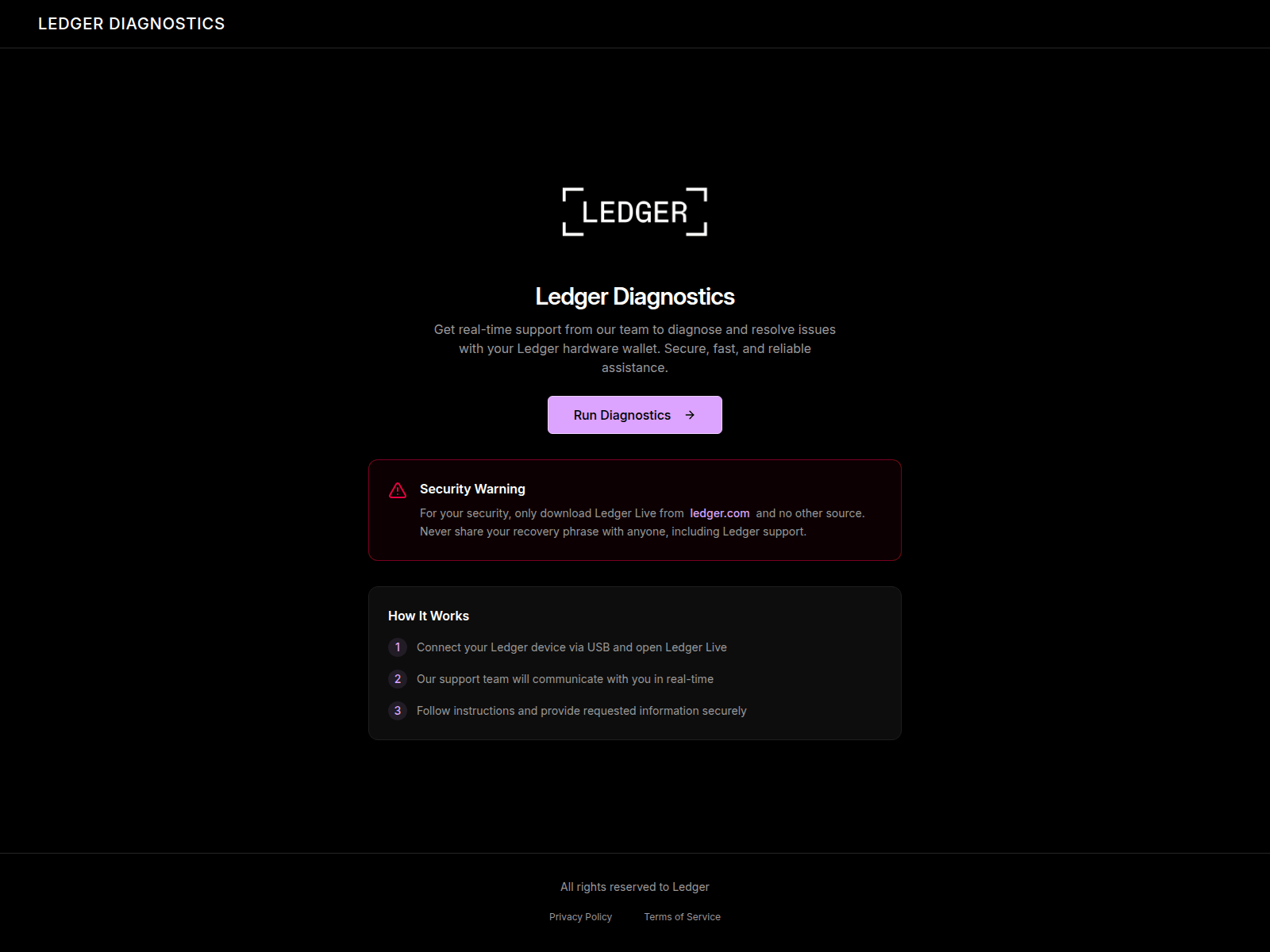 Screenshot of ledger-support.li