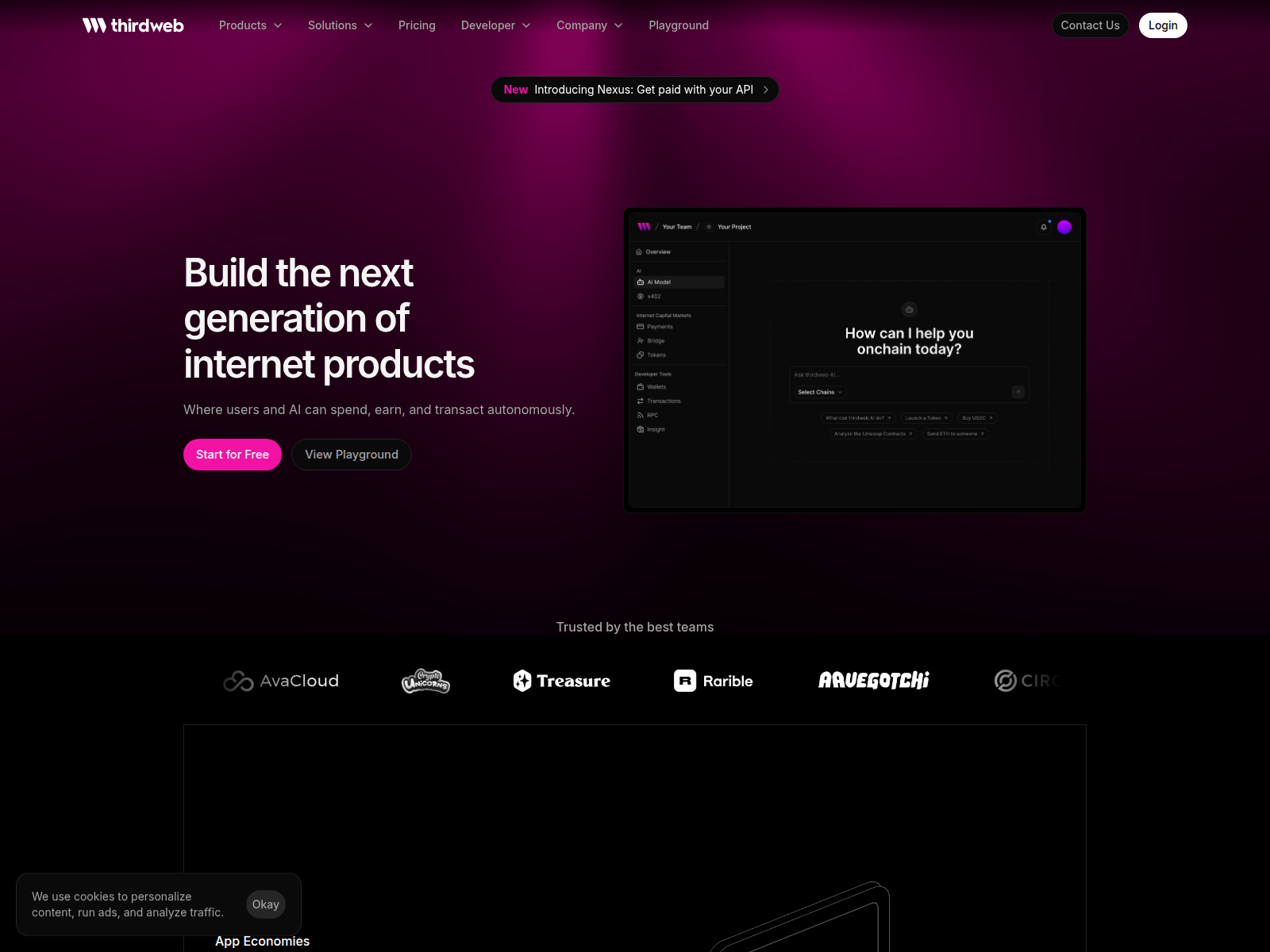 Screenshot of thirdweb-preview.com