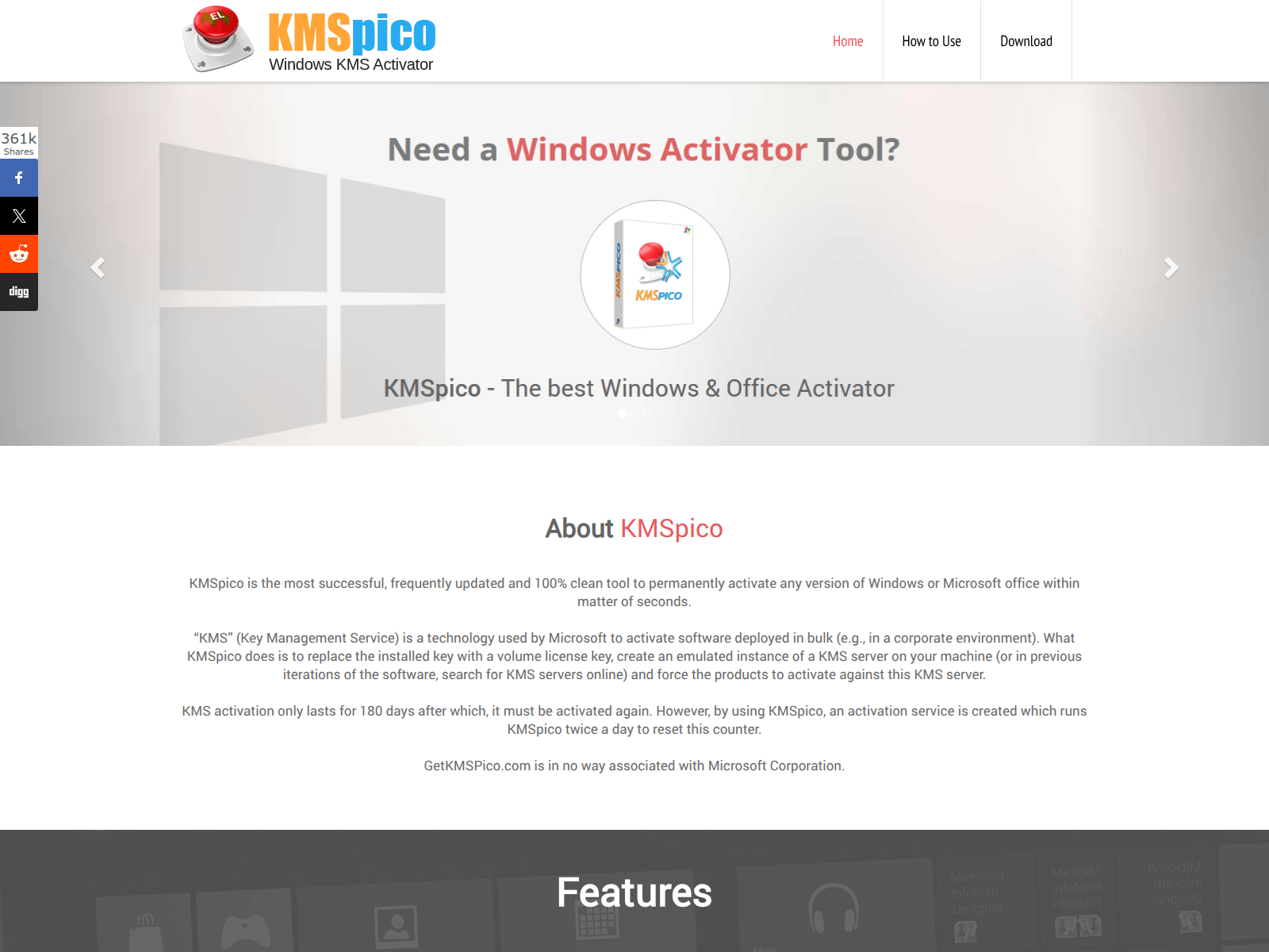 Screenshot of getkmspico.com