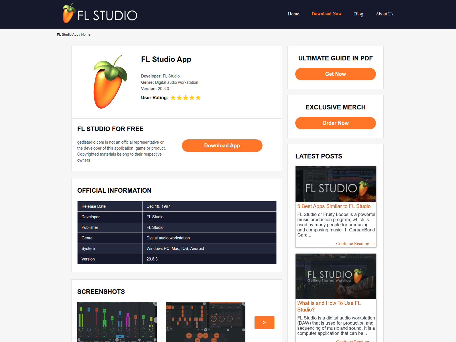 Screenshot of getflstudio.com