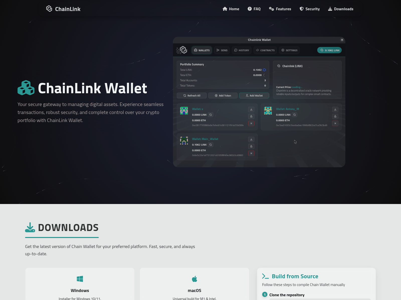 Screenshot of chainlinkwallet.org