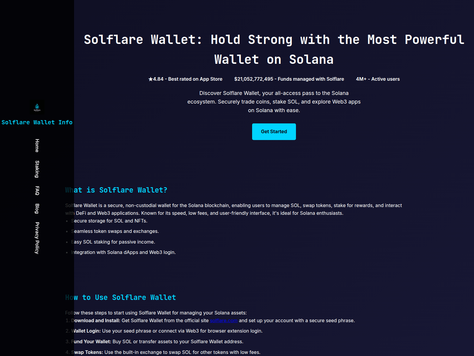 Screenshot of solflare-app.live