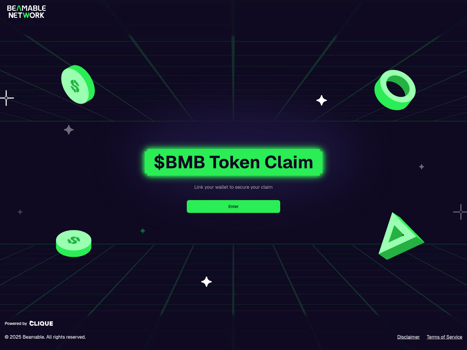 Screenshot of claim.beamable.network