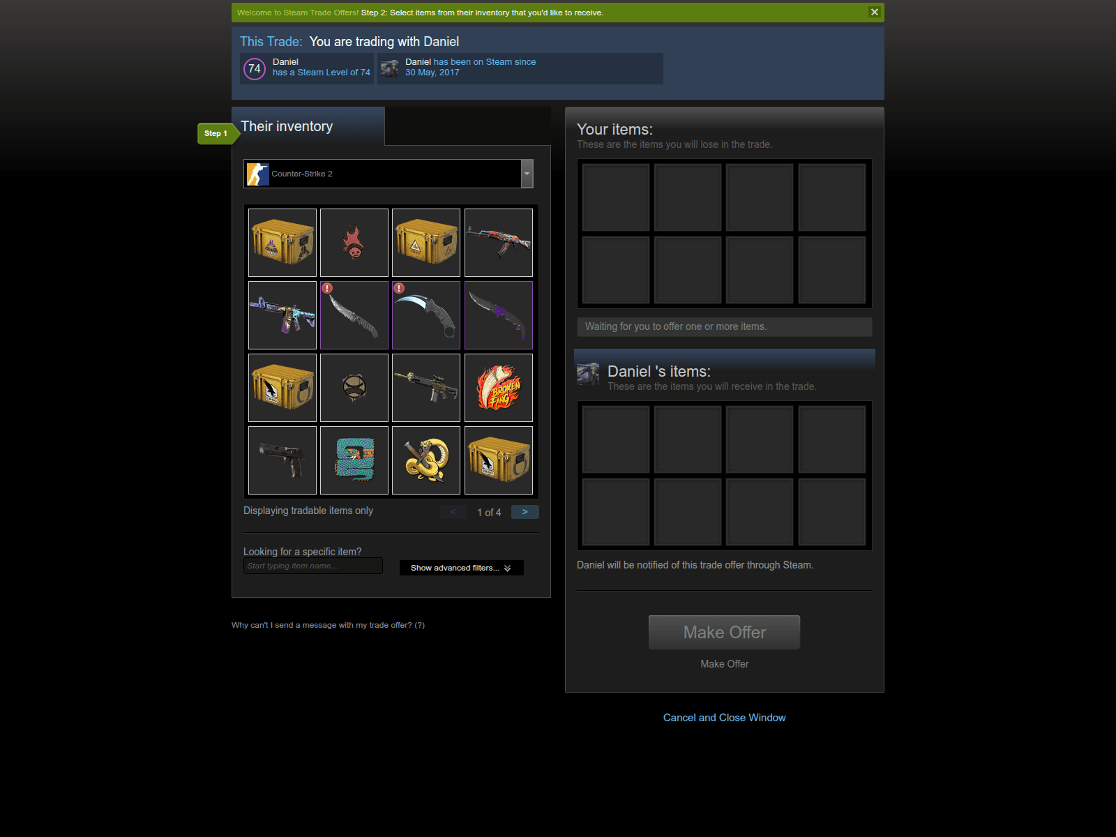 Screenshot of steamcaummunity.com