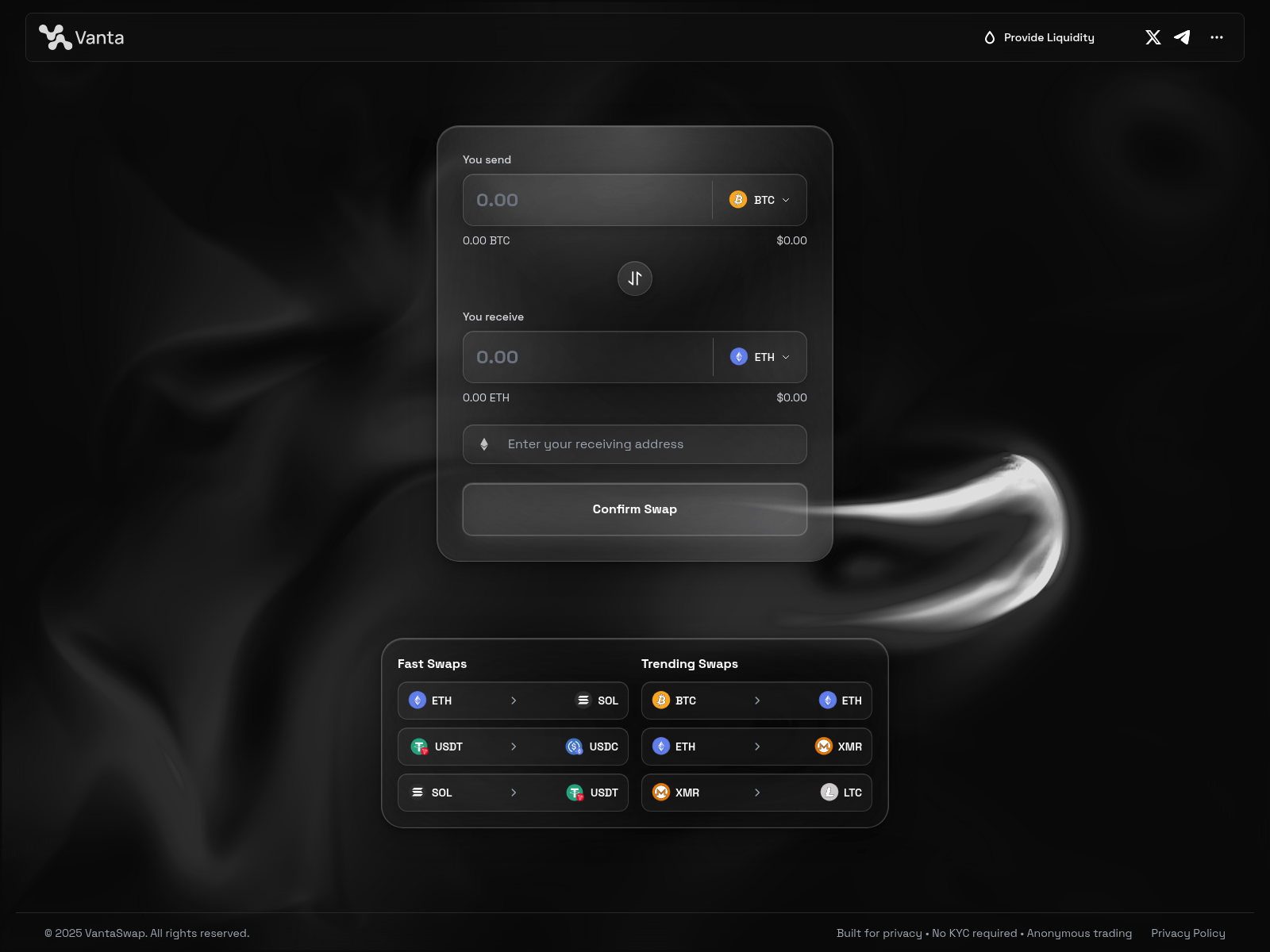 Screenshot of vantaswap.io