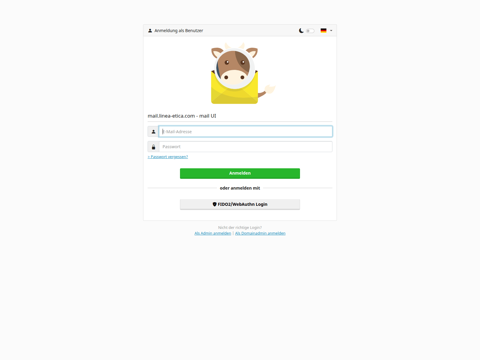 Screenshot of mail.linea-etica.com