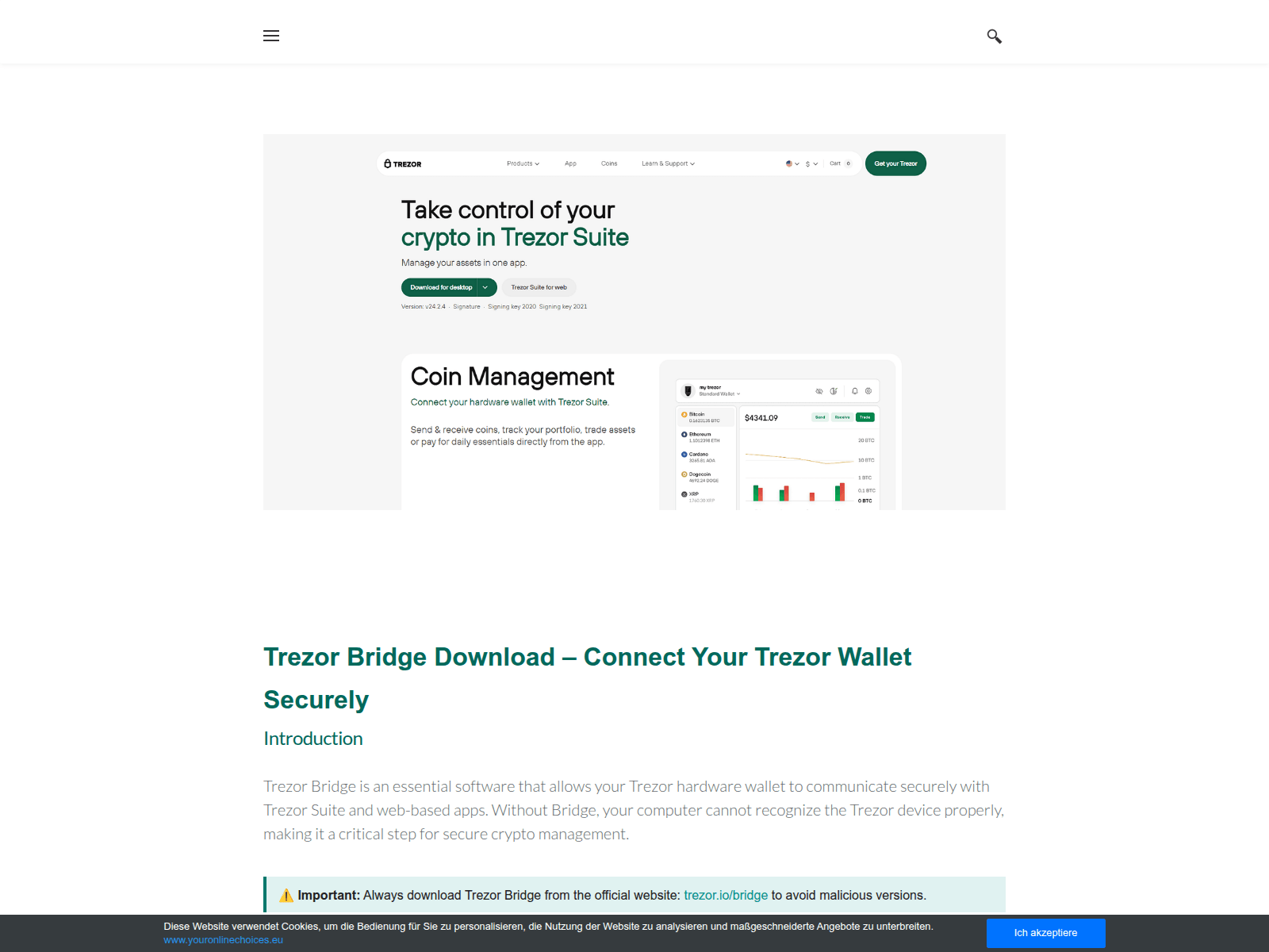Screenshot of install-trezor-bridge.weebly.com
