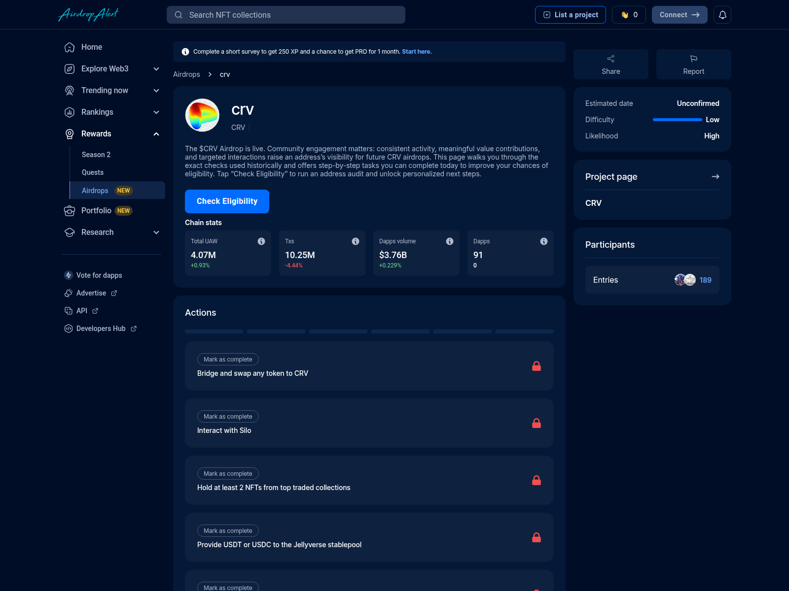 Screenshot of crv.portal-drops.dev