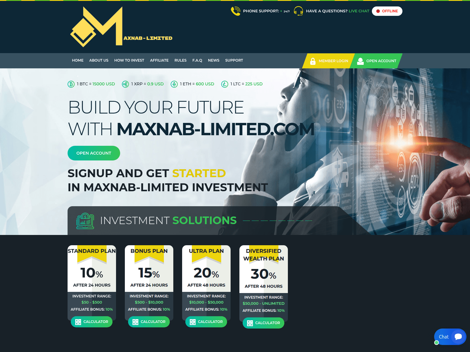 Screenshot of maxnab-limited.com