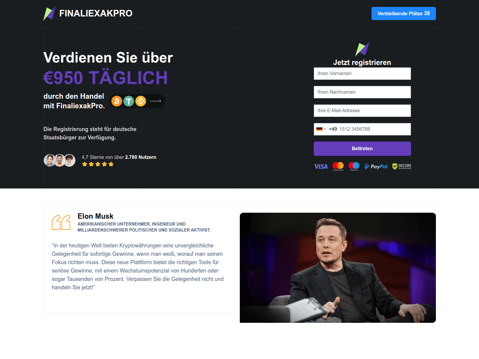Screenshot of finaliexakpro.com