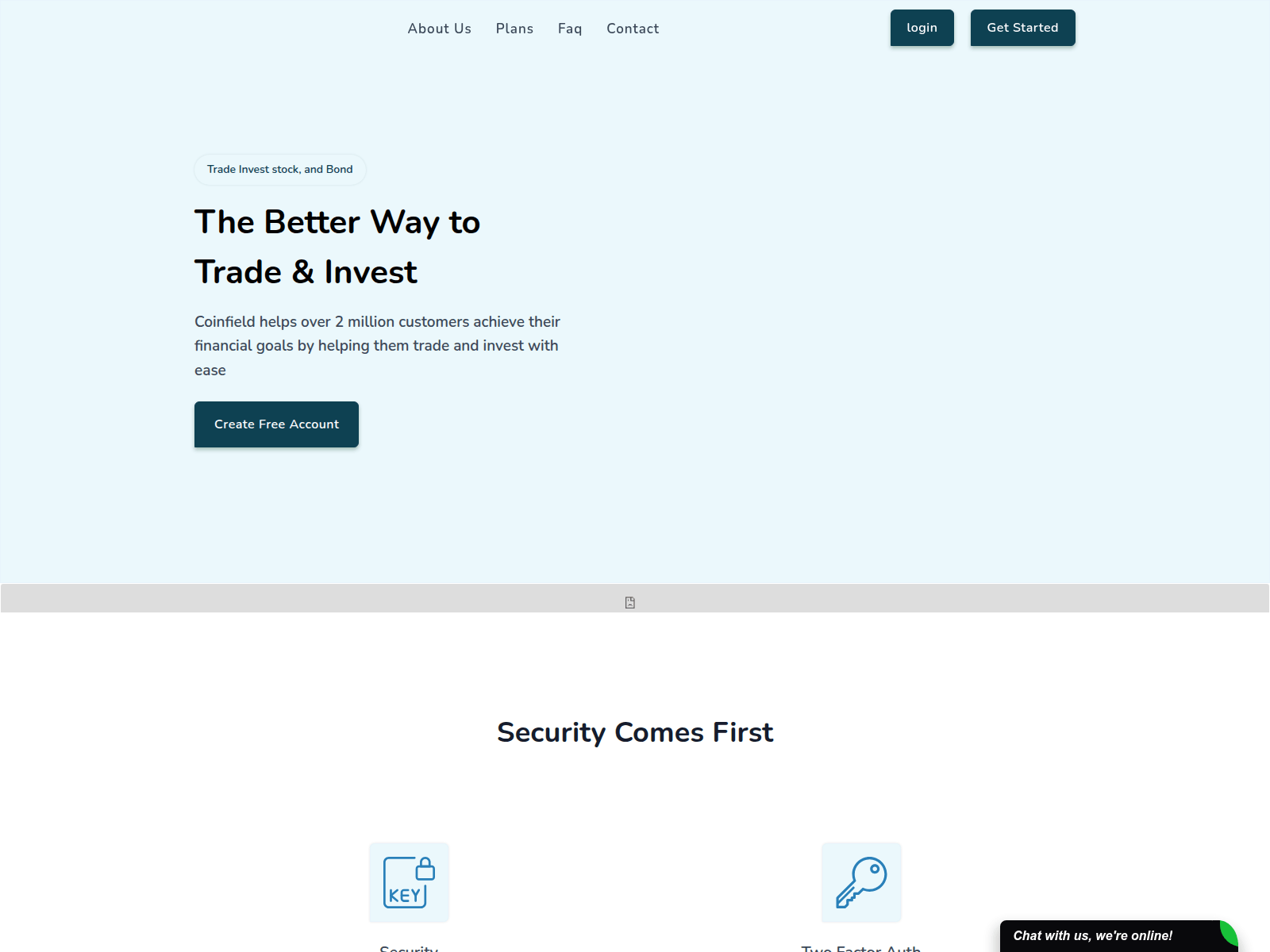 Screenshot of coinfield.us.com