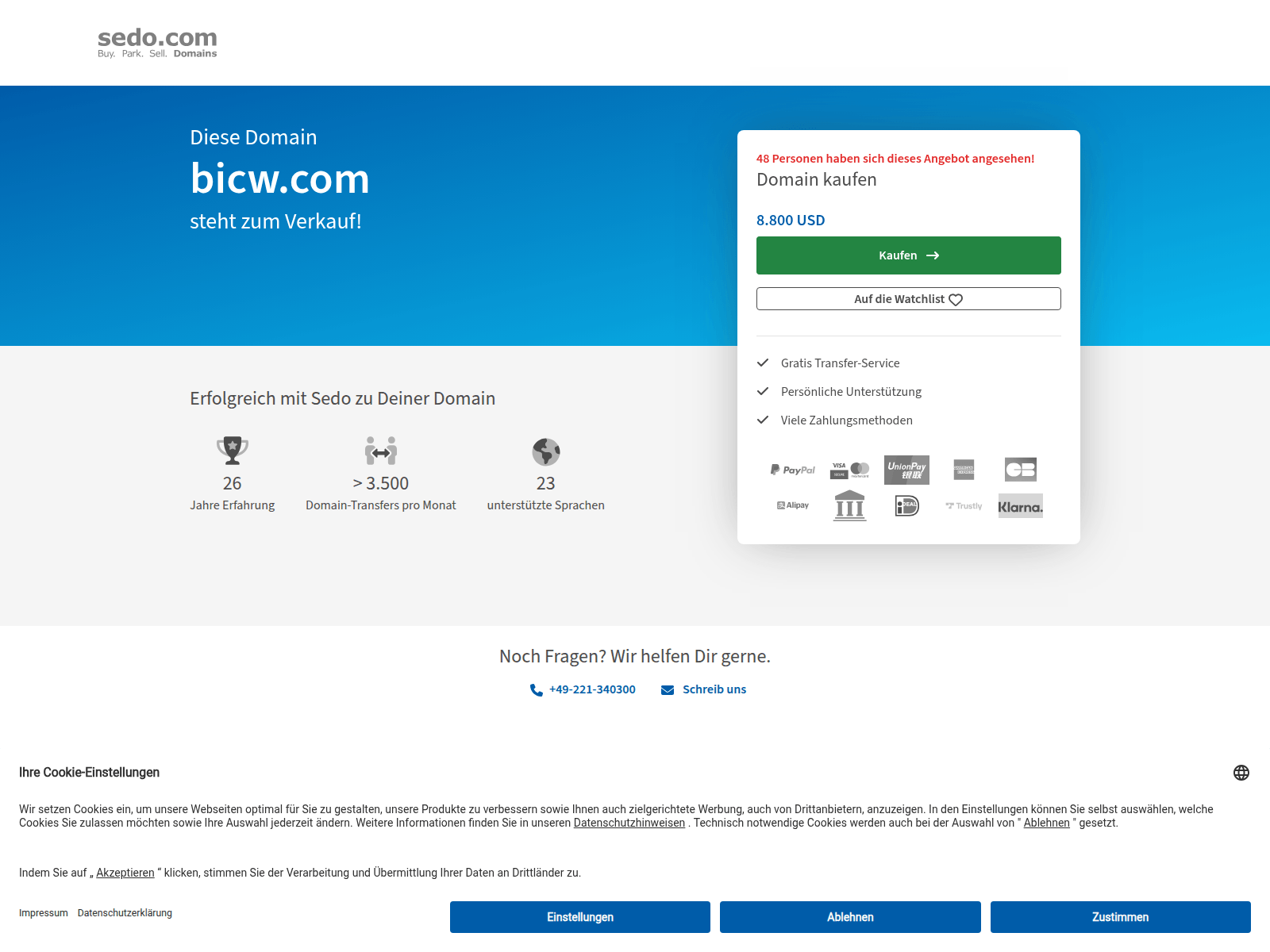 Screenshot of bicw.com