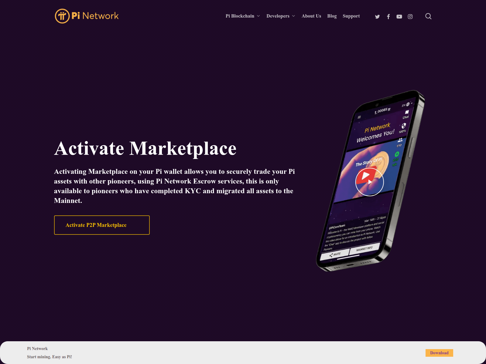 Screenshot of pidigitalcurrency.com