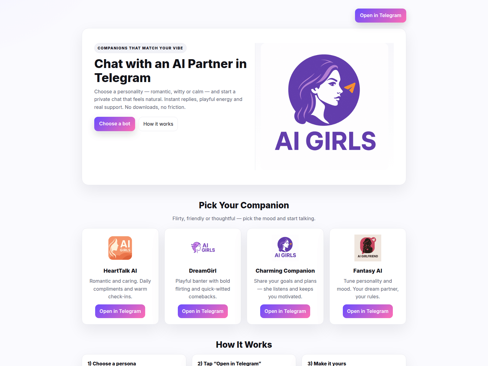 Screenshot of telegramgirlfrinedai.chat