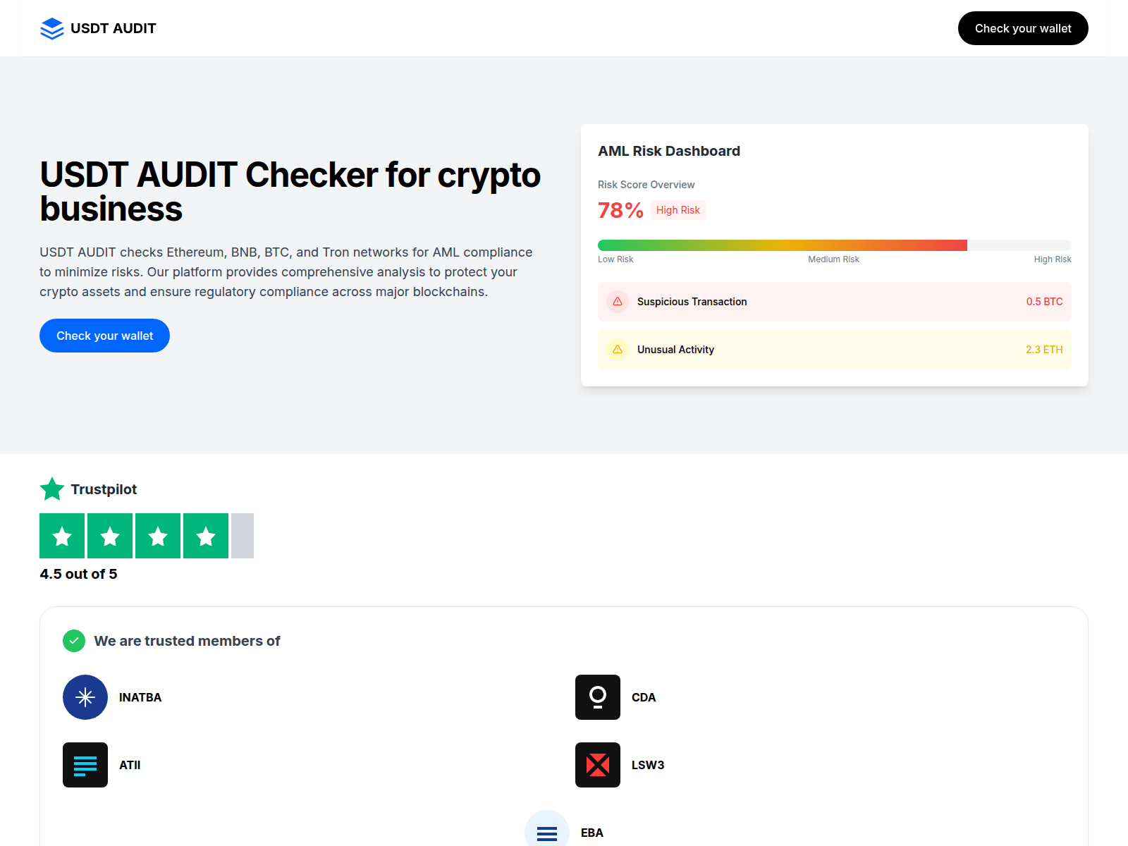 Screenshot of usdtaudit.com