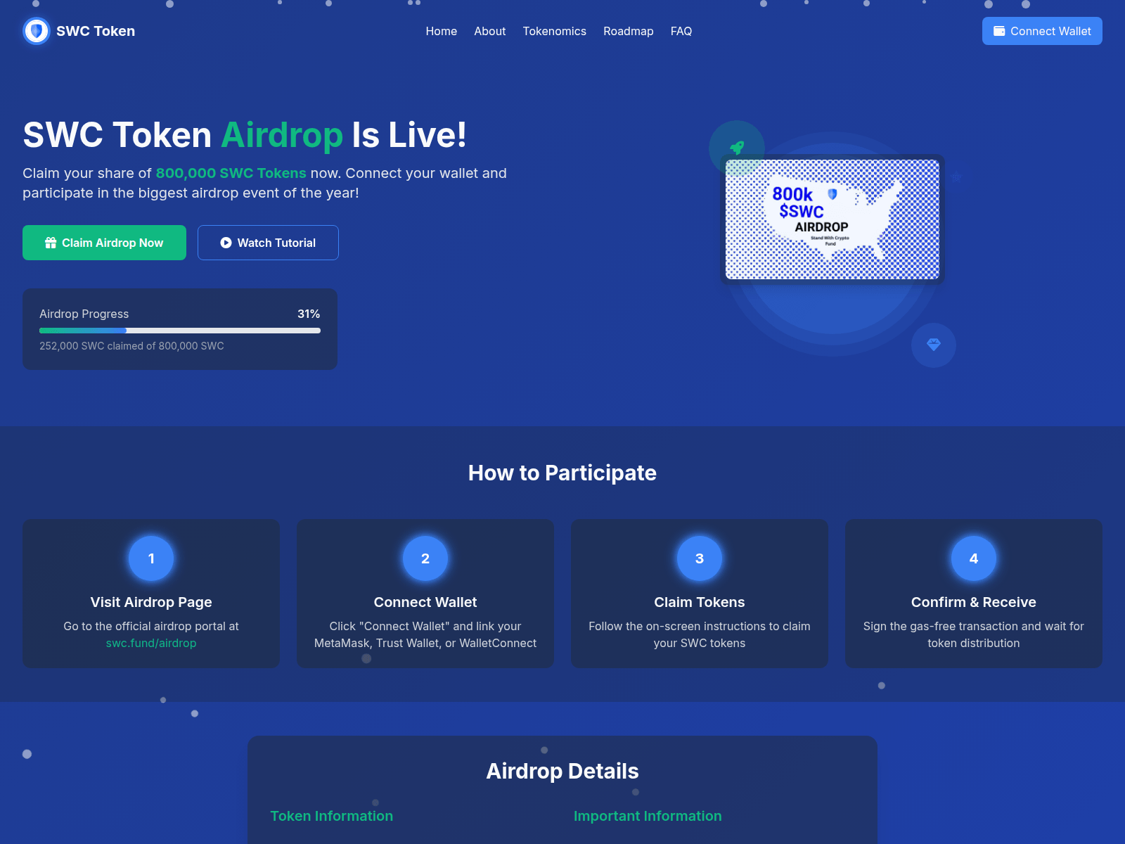 Screenshot of swcfundcoin-airdrop.live