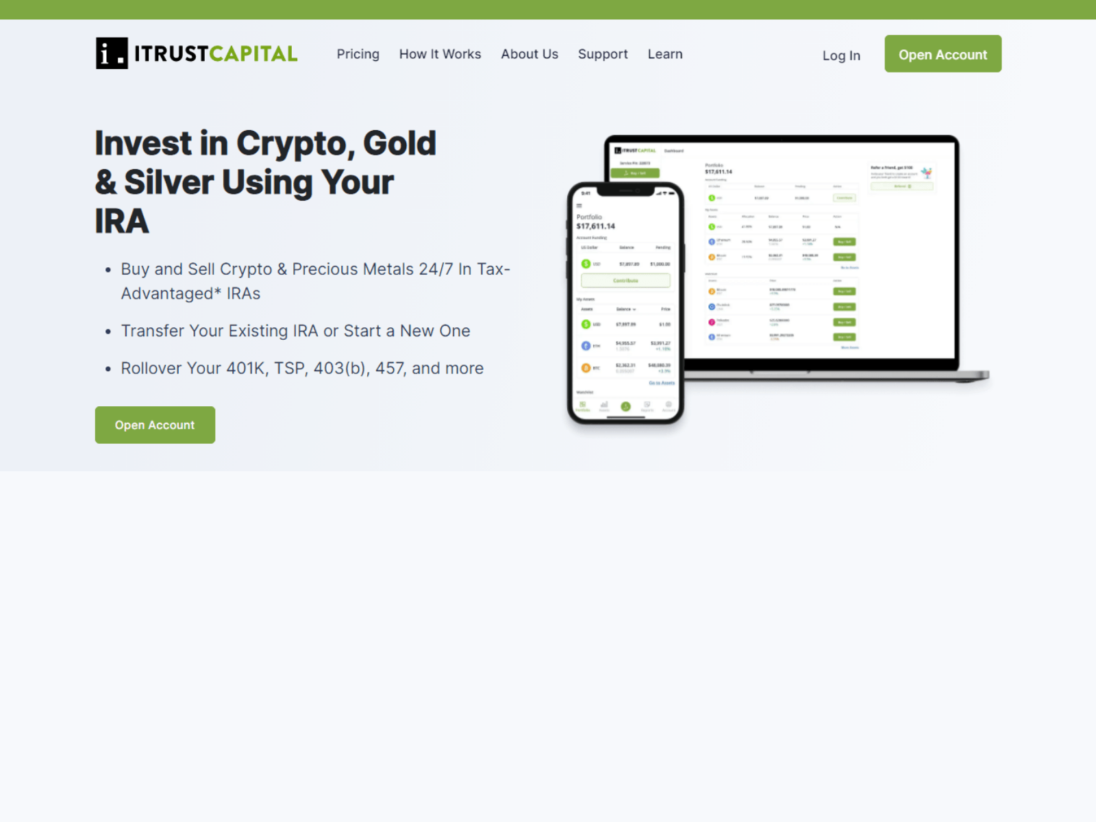 Screenshot of itrustcapitallogines.webflow.io