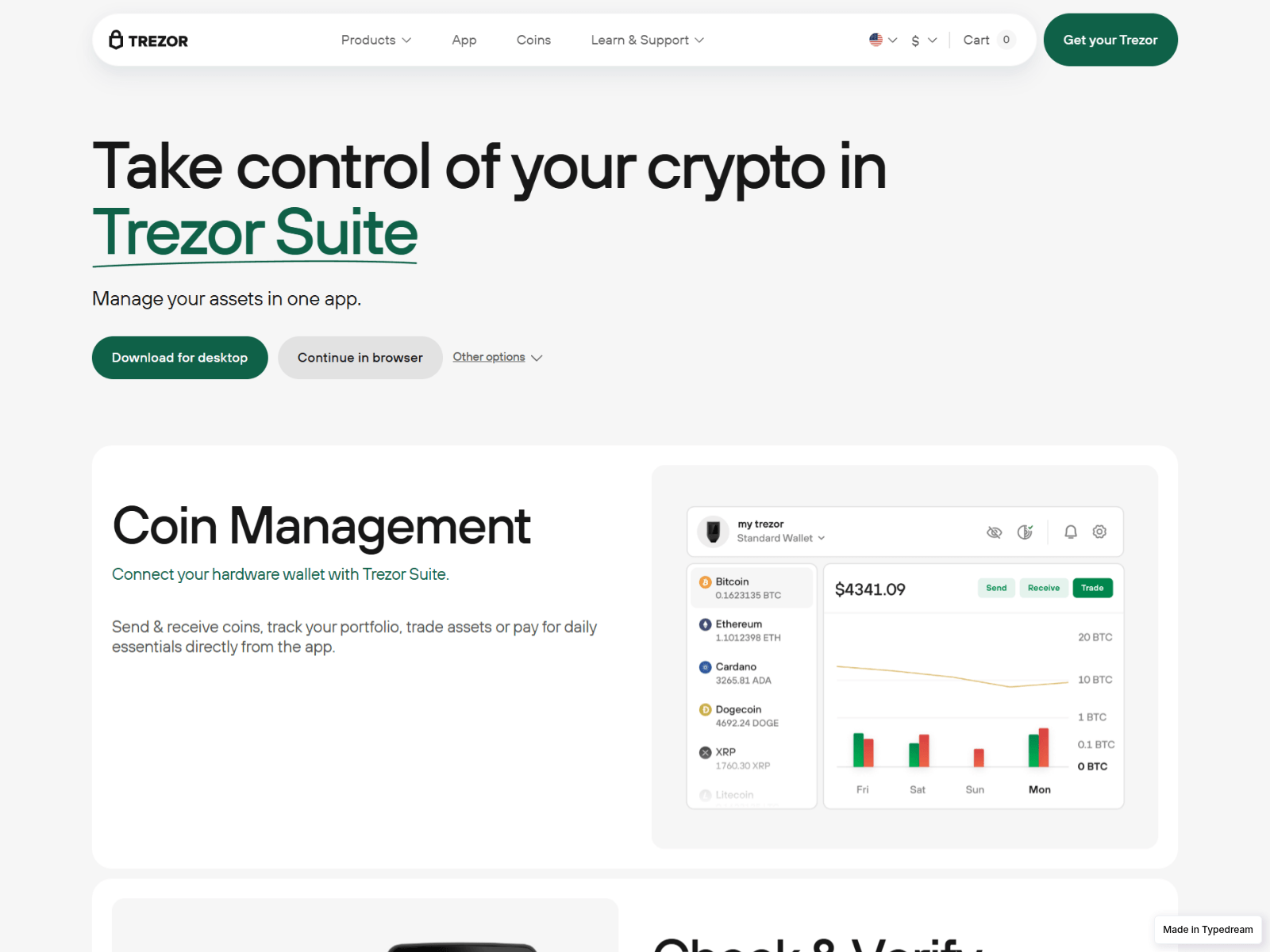Screenshot of page-trezor-logi-cdn.typedream.app