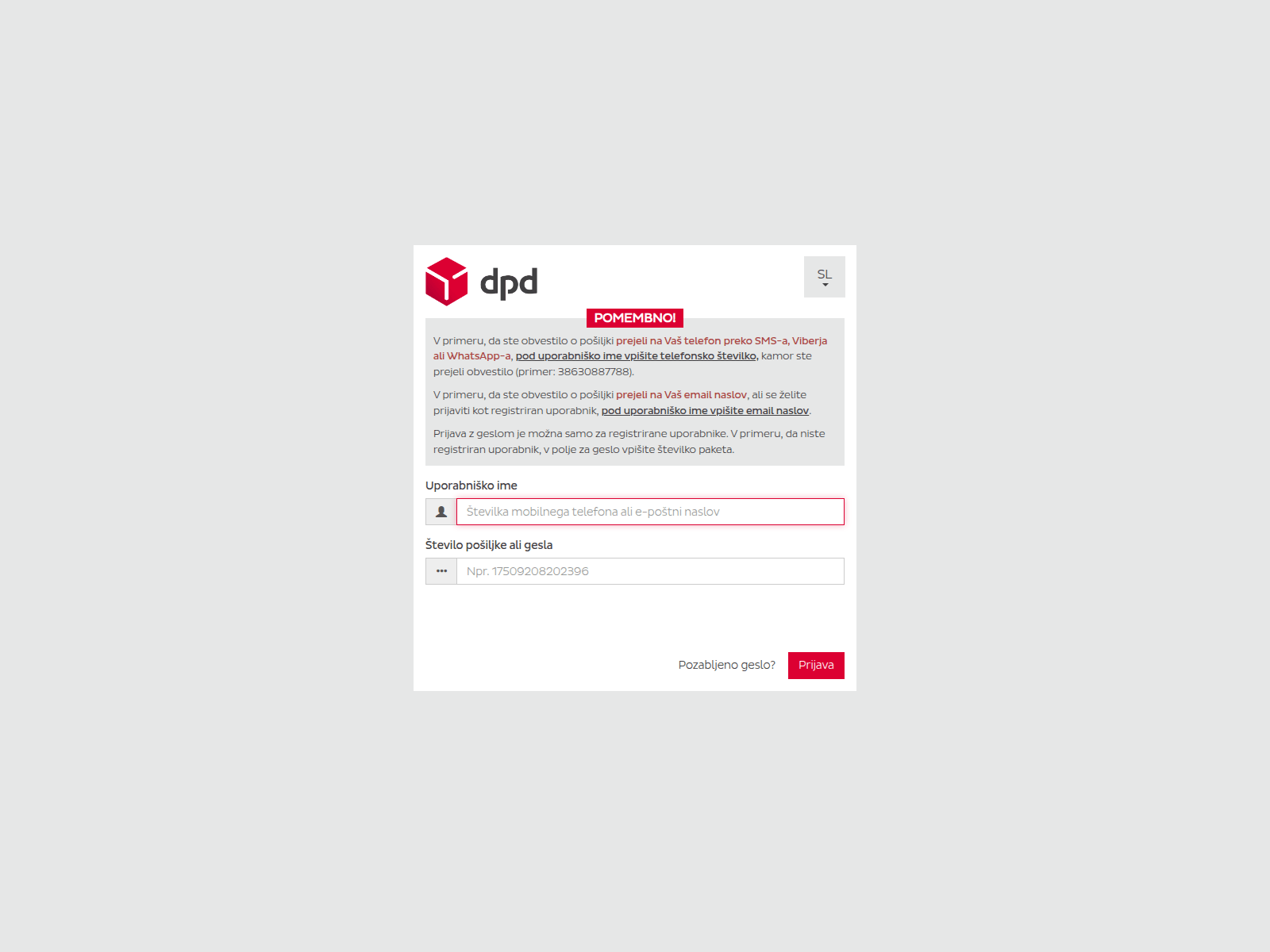 Screenshot of pay.mojdpd.si