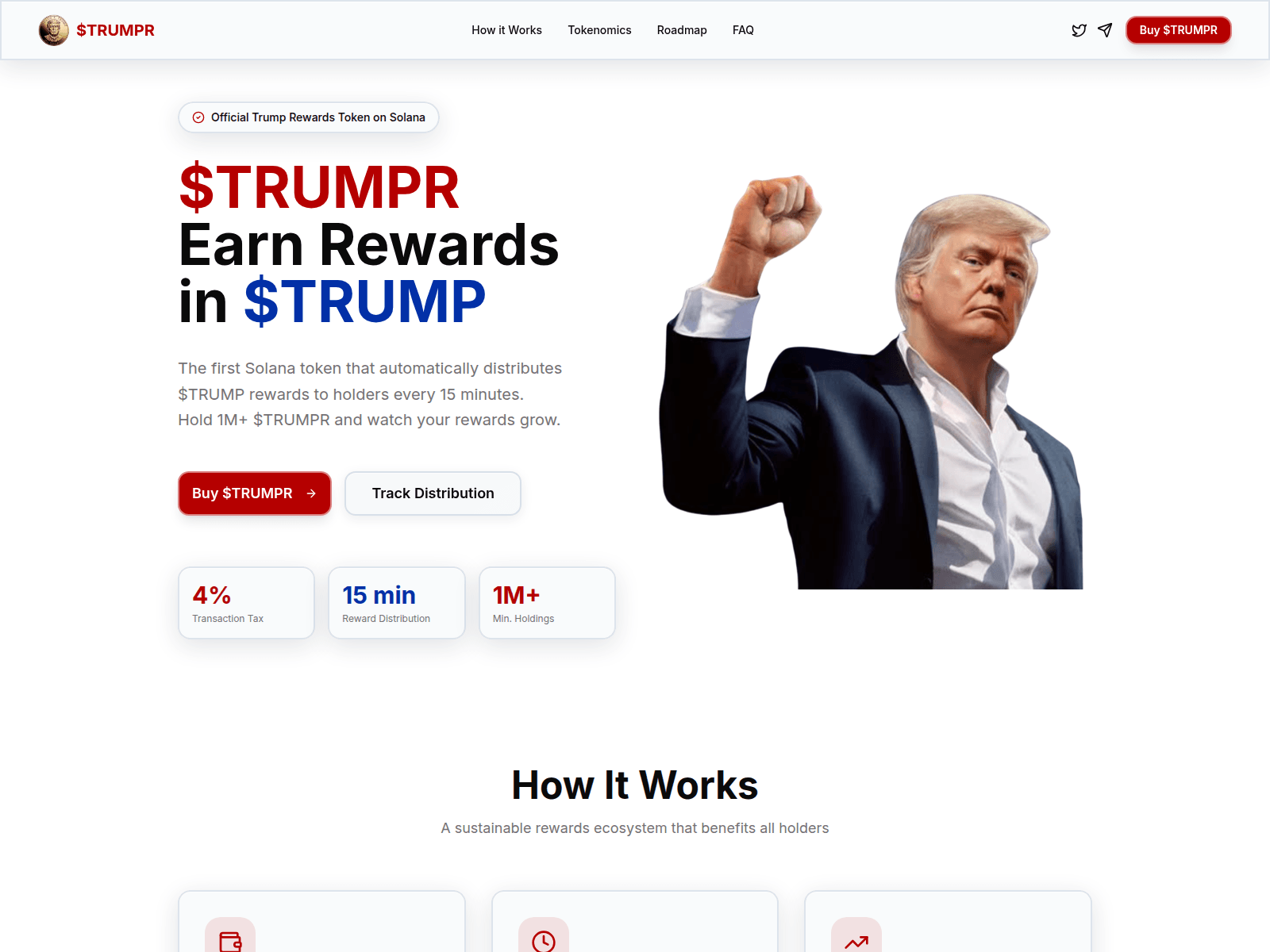 Screenshot of officialtrumprewards.com