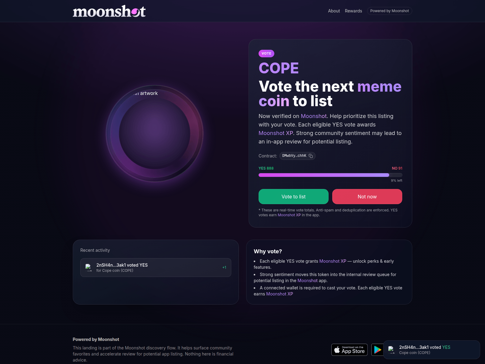 Screenshot of moonshots.sale