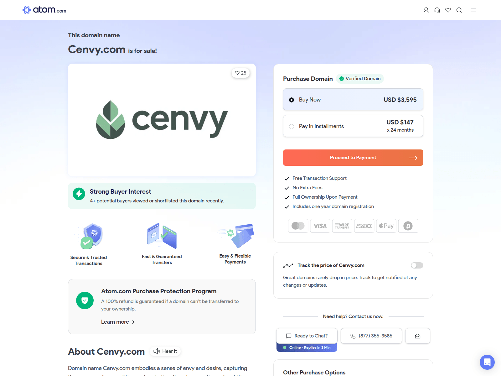 Screenshot of cenvy.com