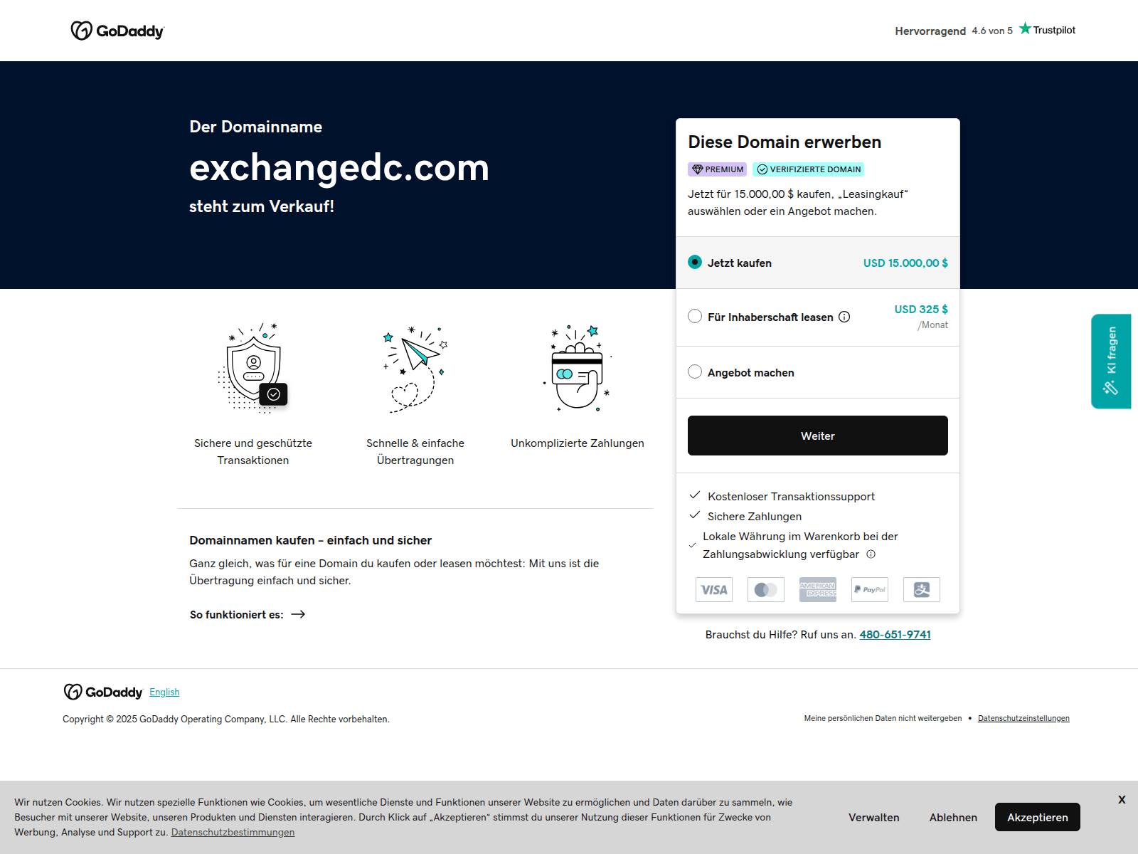 Screenshot of exchangedc.com