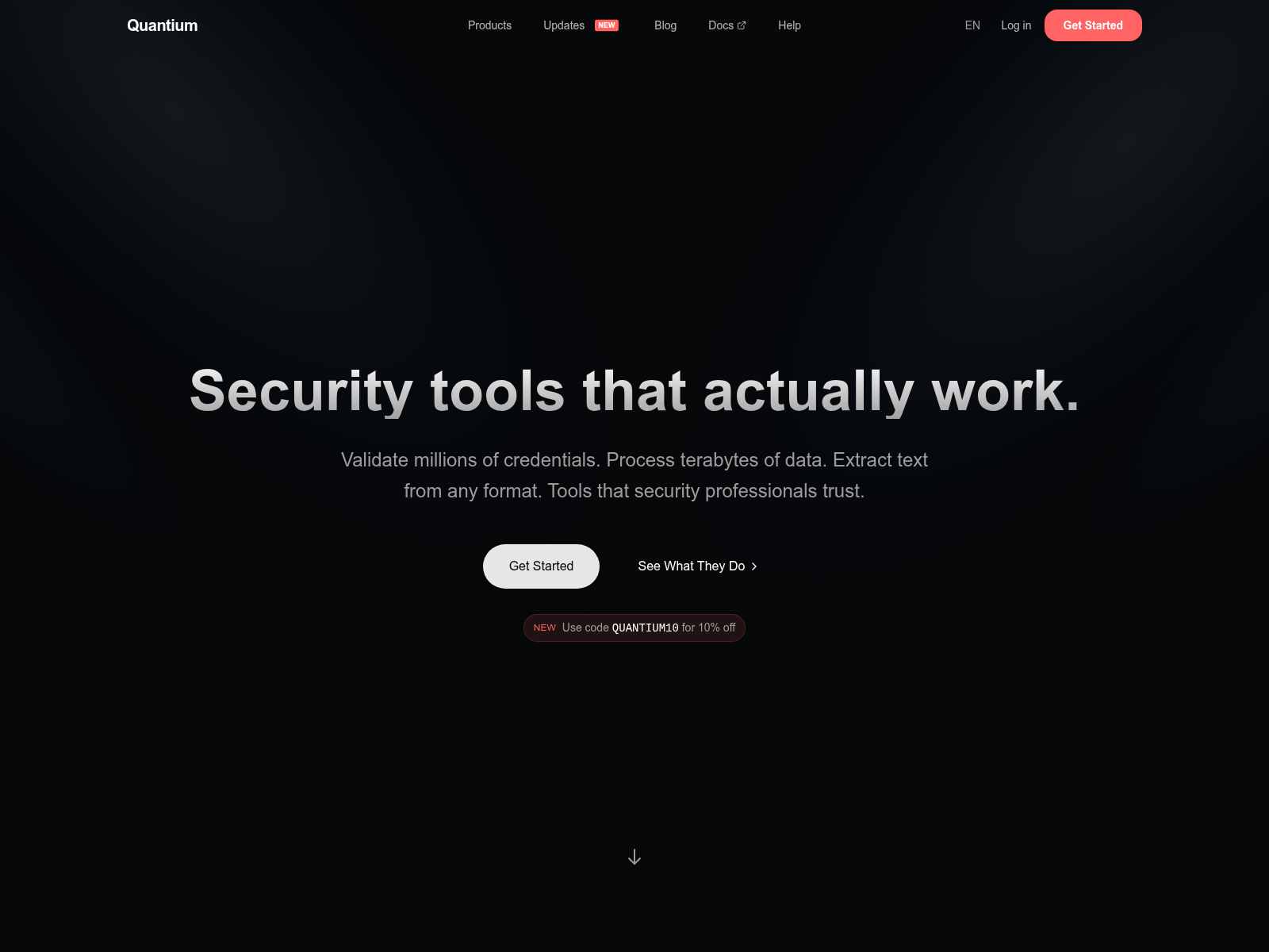 Screenshot of quantium.rs