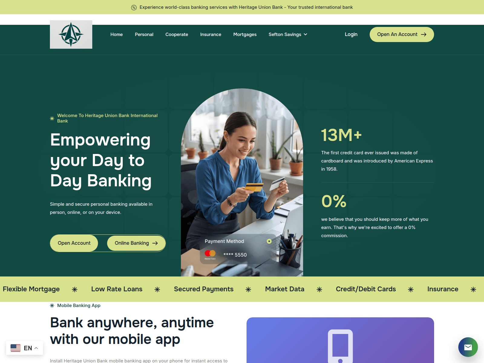 Screenshot of bank.heritagesunion.com